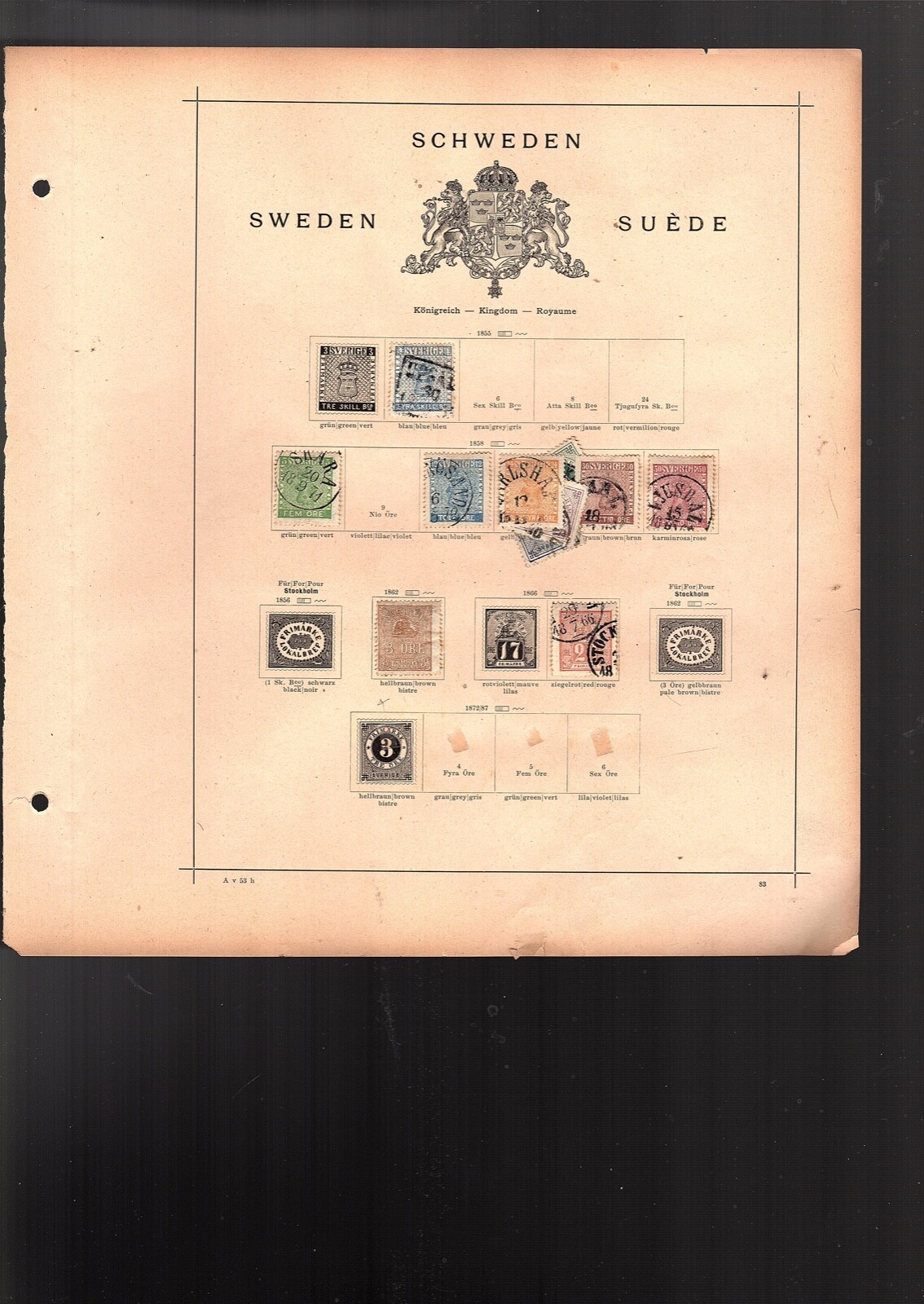 Sweden stamp collection 80 stamps 1856-1912 with duplicates cv 2140  (e1200