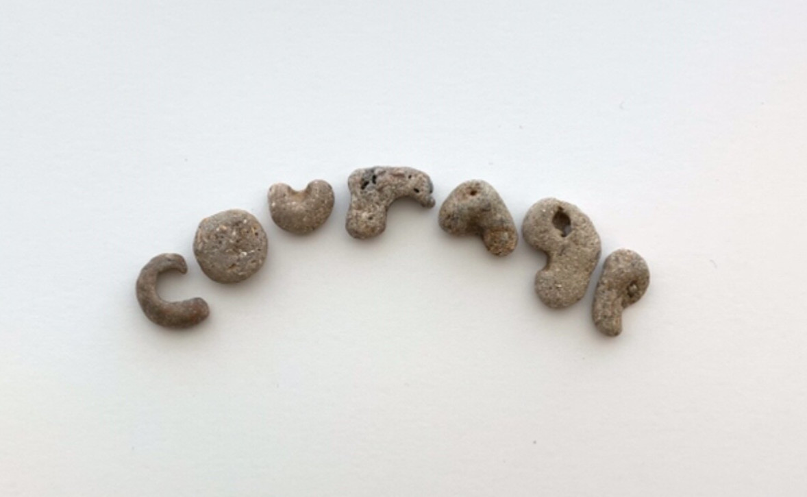 COURAGE Rocks Beach Stones Word Sign Natural Letter Shaped Pebble art craft USA