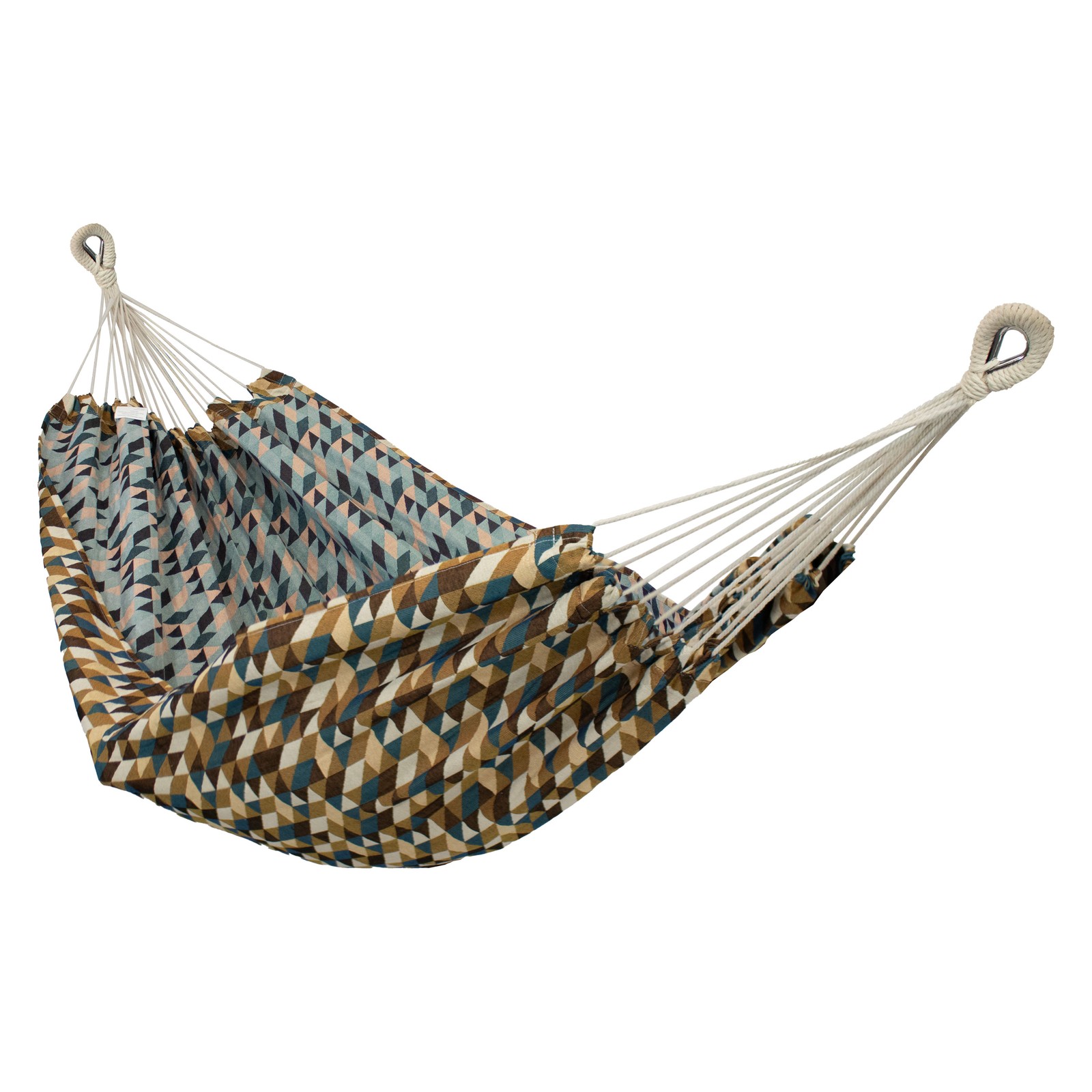 2-Person Polyester Jacquard Double Hammock - Geometric Jumble by Sunnydaze