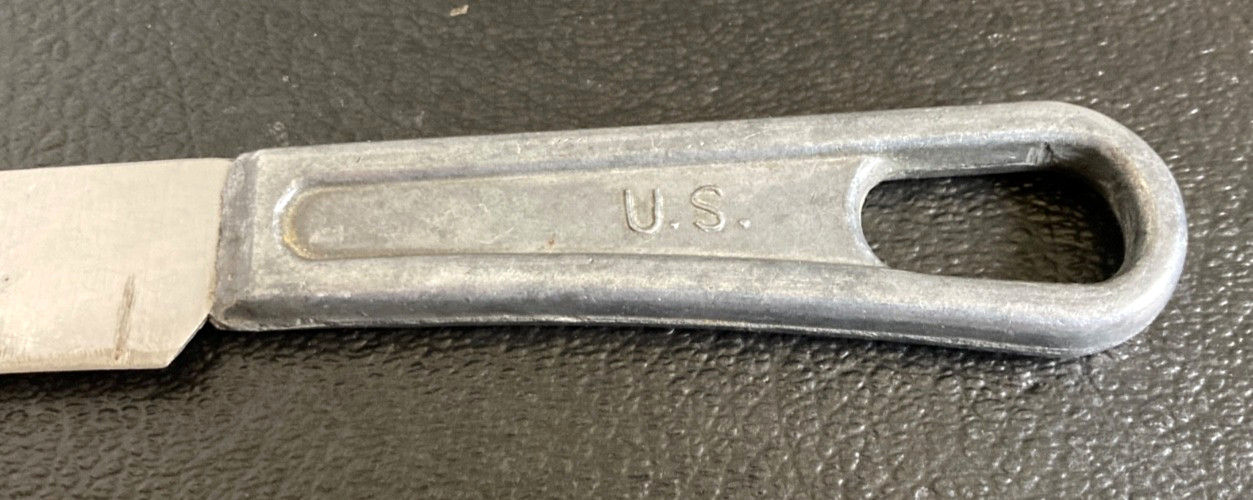 NICE Vintage 1953 USMC Military Mess Kit Knife Cast Aluminum Handle Ontario Mfg.