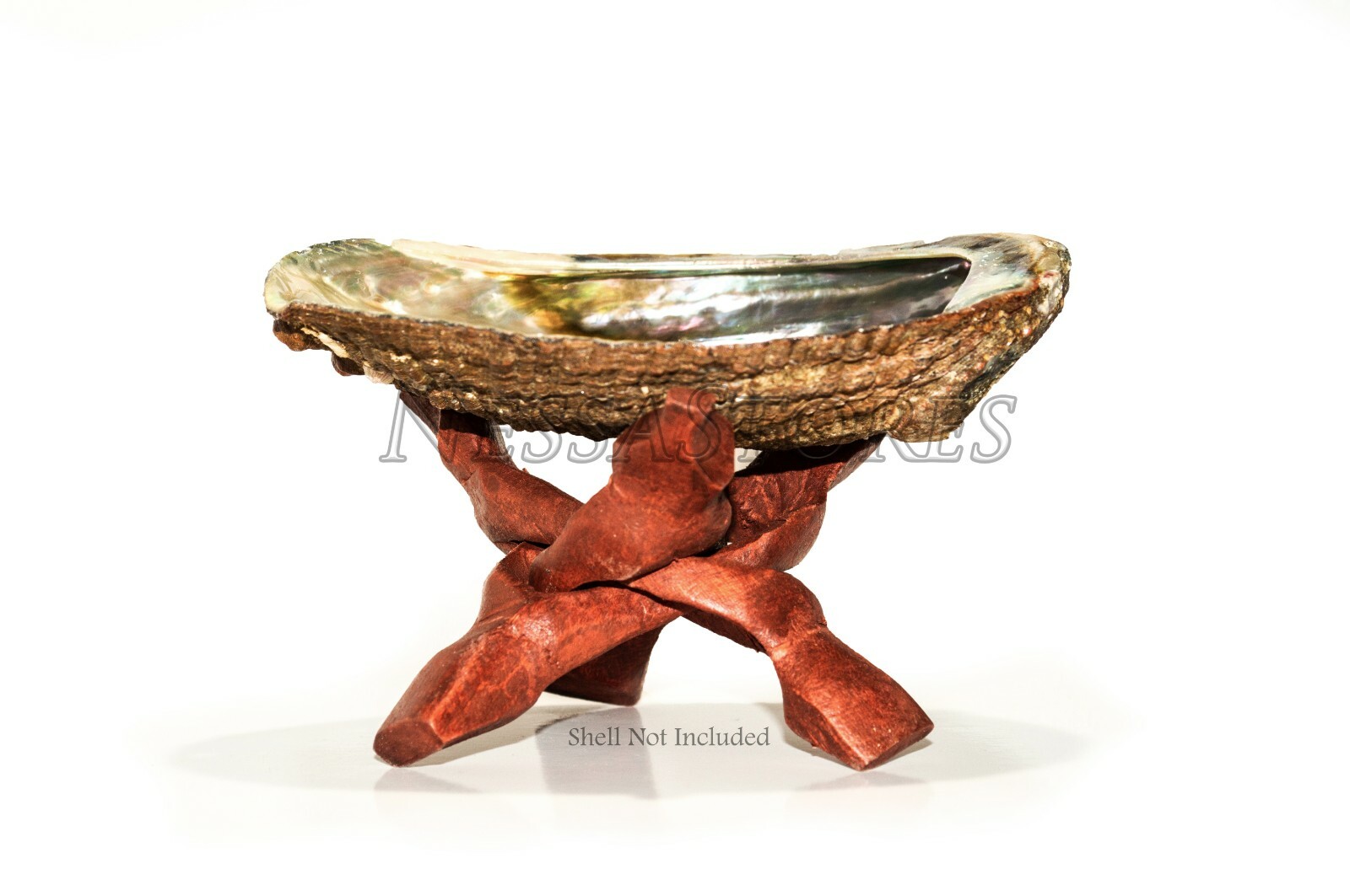 NessaStores Carved Tripod Wood Stand Holder 4" (63 pcs) #JC-45