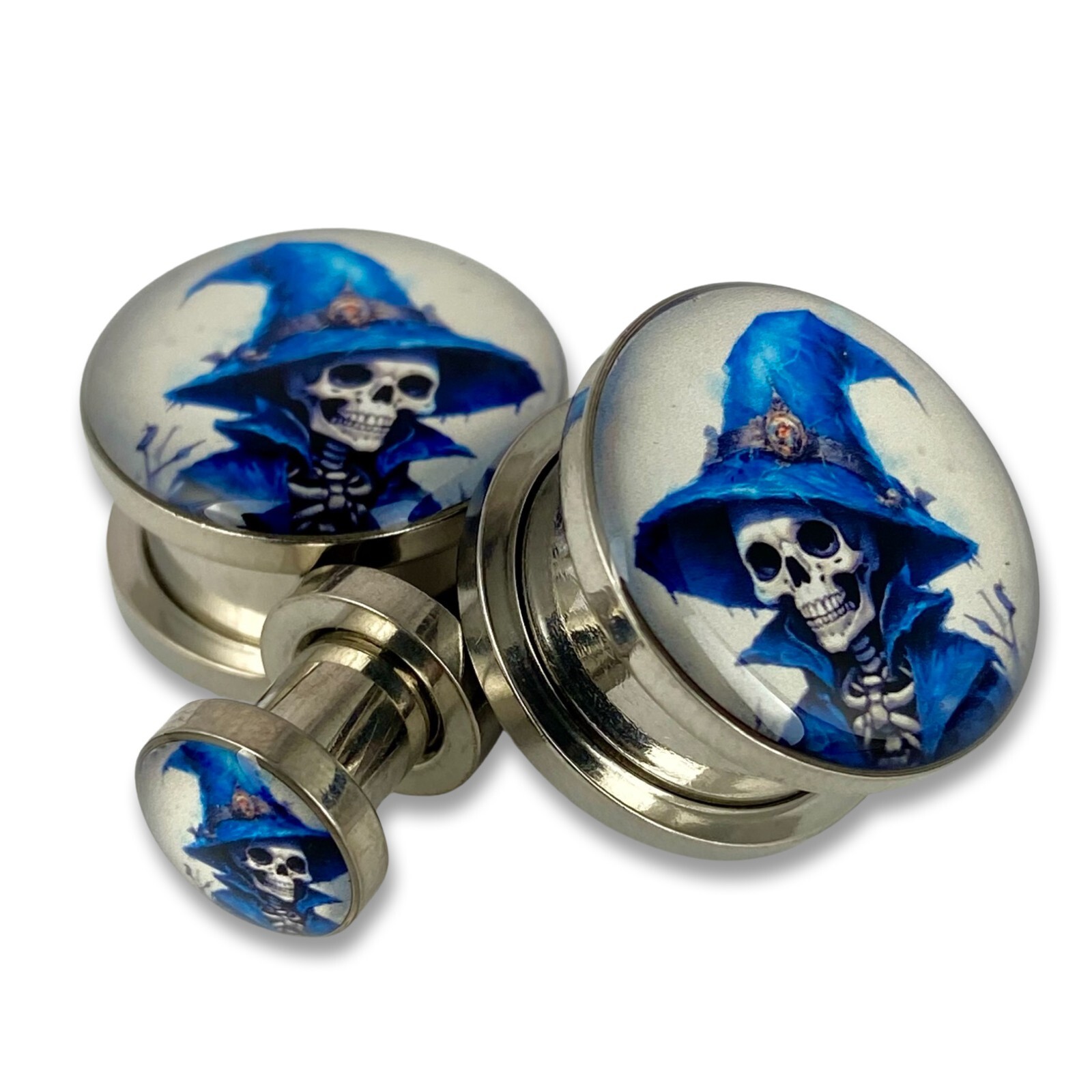 Pair of Victorian Skeleton Picture Plugs (MTO-074) gauges 16g thru 1 inch