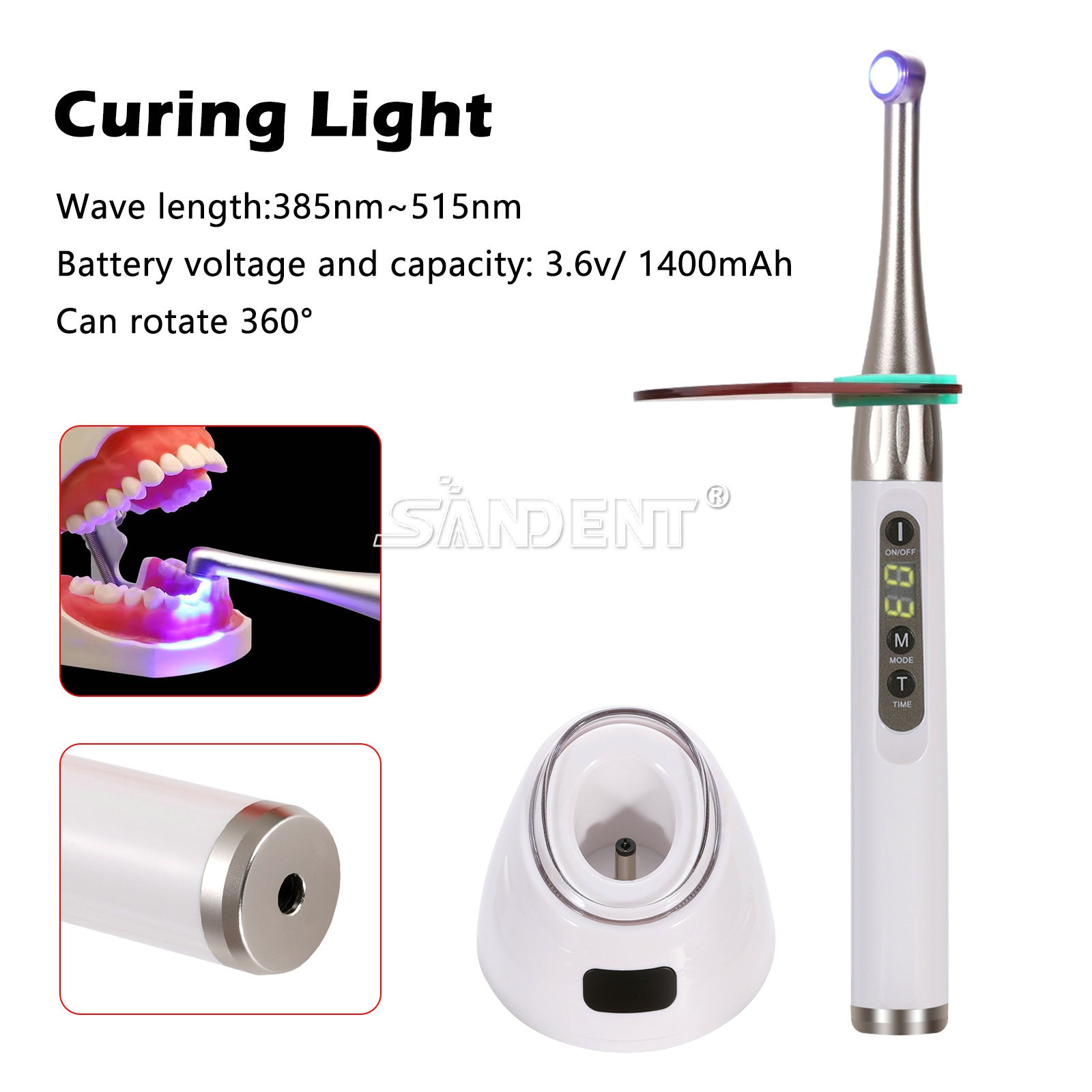 Dental Woodpecker Style iLED Wireless Curing Light Lamp 1 Sec Cure