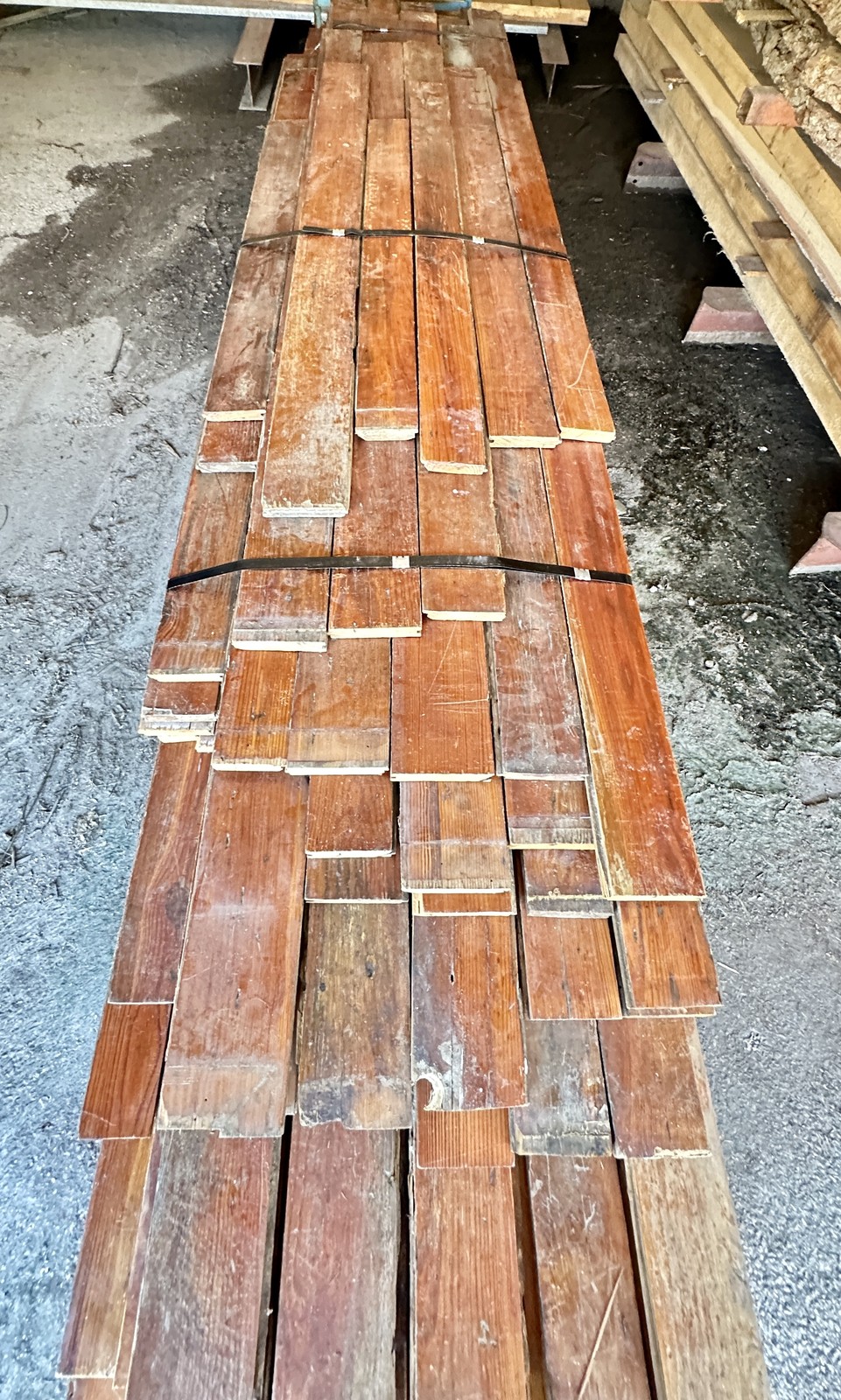 Reclaimed 1" thick Heart Pine Flooring 3"-5.5" wide - 420sqft - GA20397