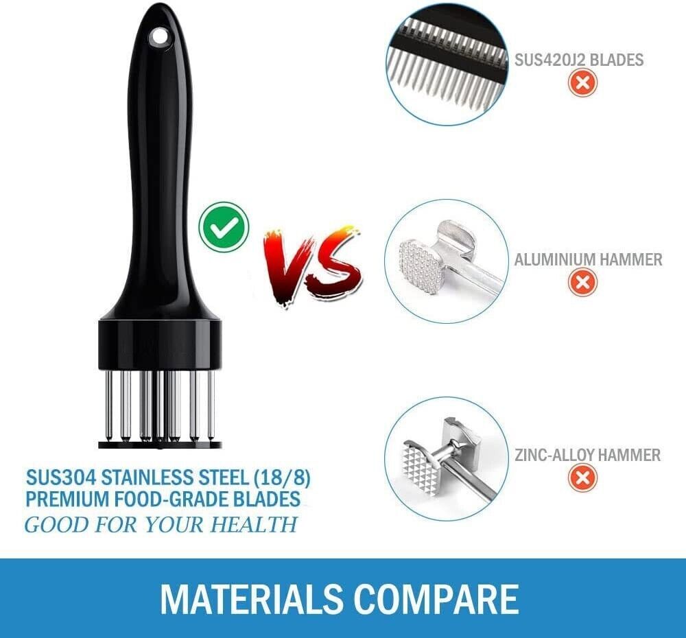 Meat Tenderizer Tool 21Needles Stainless Steel for Tenderizing Kitchen Tool USA