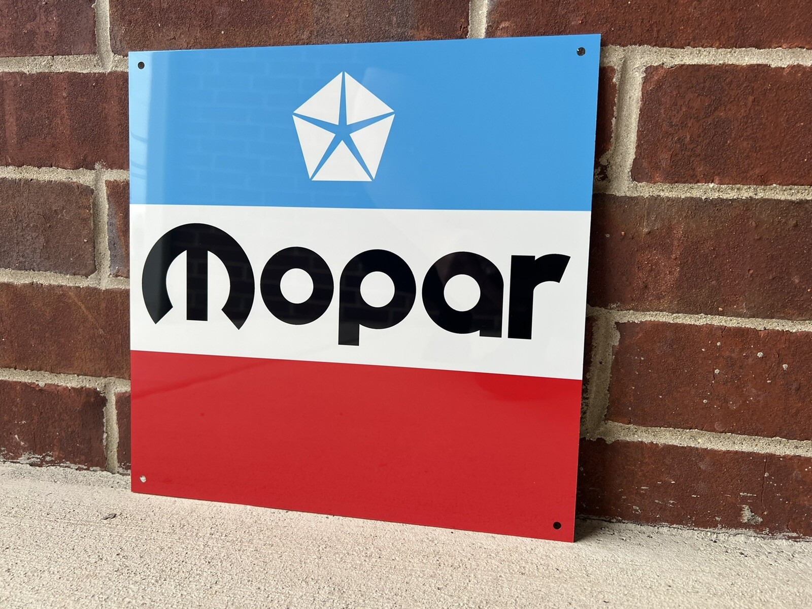 MOPAR vintage logo advertising garage sign baked Chrysler