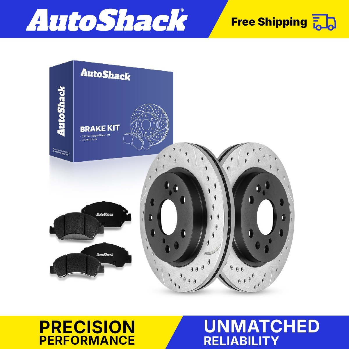 Front Drilled Slotted Brake Rotors Ceramic Pads for 2005-2018 GMC Sierra 1500