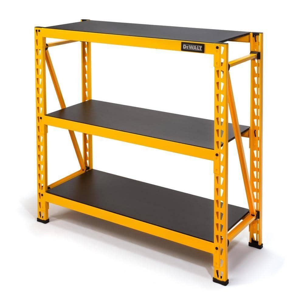 DEWALT Industrial Storage Rack, 18 in D, 49 5/8 in W, 3 Shelves, Yellow/Black