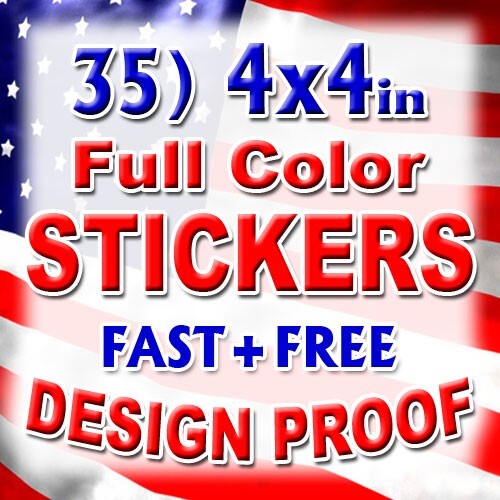 35 4x4 Custom Printed Full Color Outdoor Vinyl Car Bumper Sticker Decal Die Cut