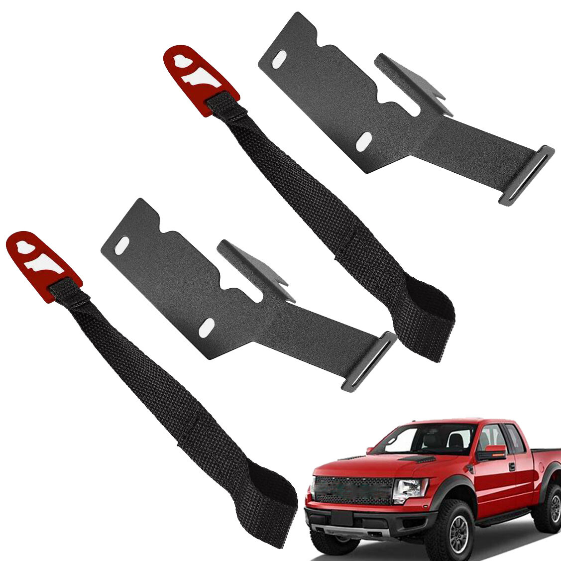 2 Set Rear Seat Quick Latch Release Kit Black Strap For Ford F150 F250 F350