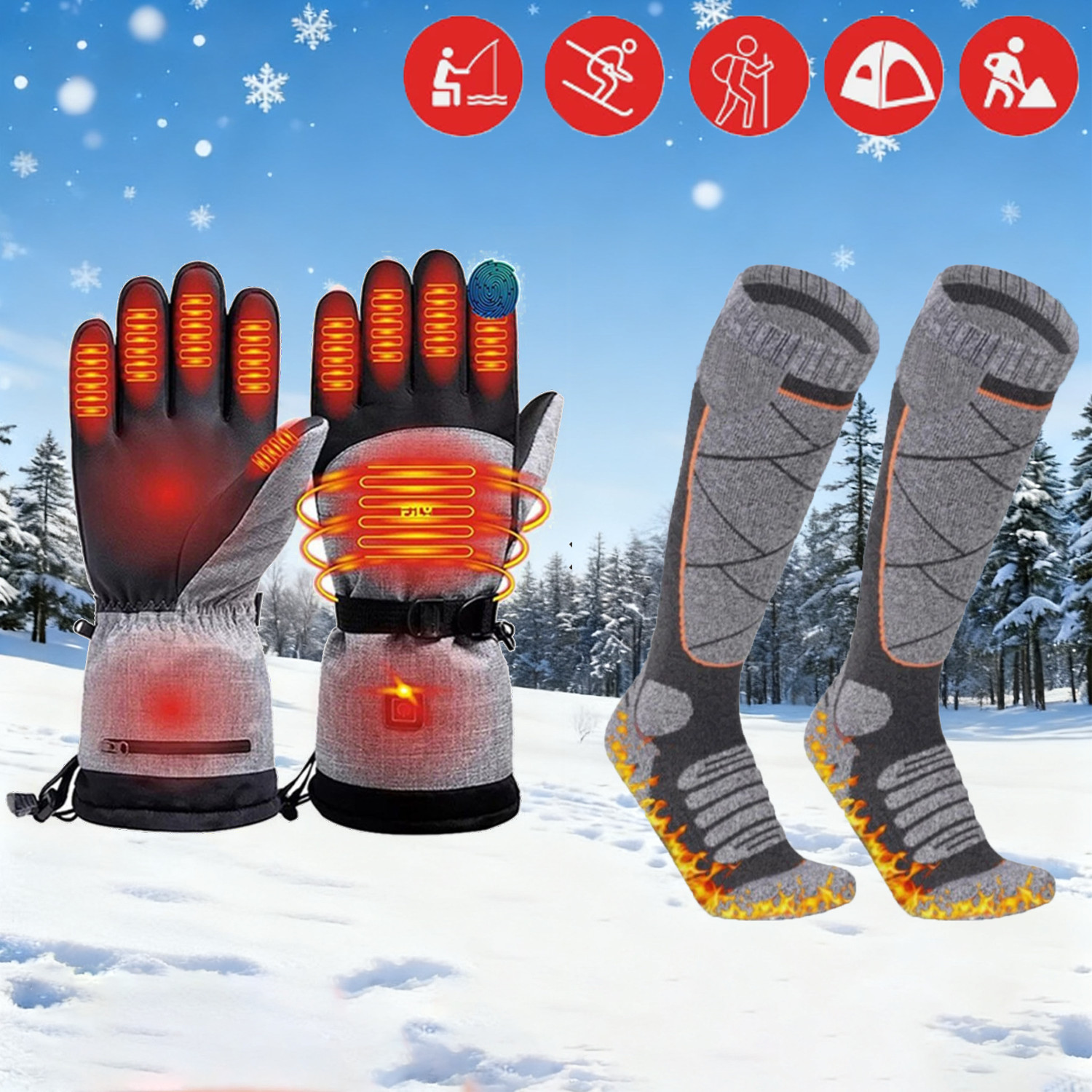 Electric Heated Gloves Rechargeable Battery / Electric USB Heated Socks USA