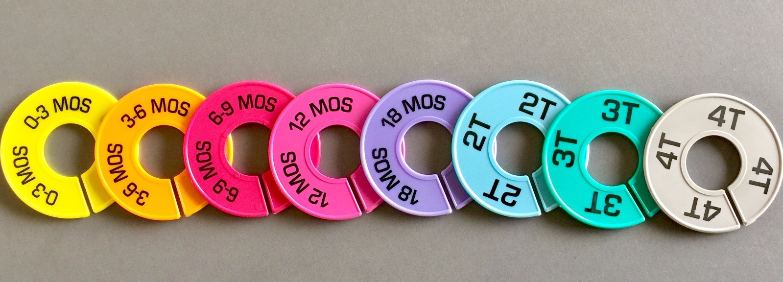 Colored Closet Rack Size Divider Organizer Set (8 PC Set) Infant Baby Toddler