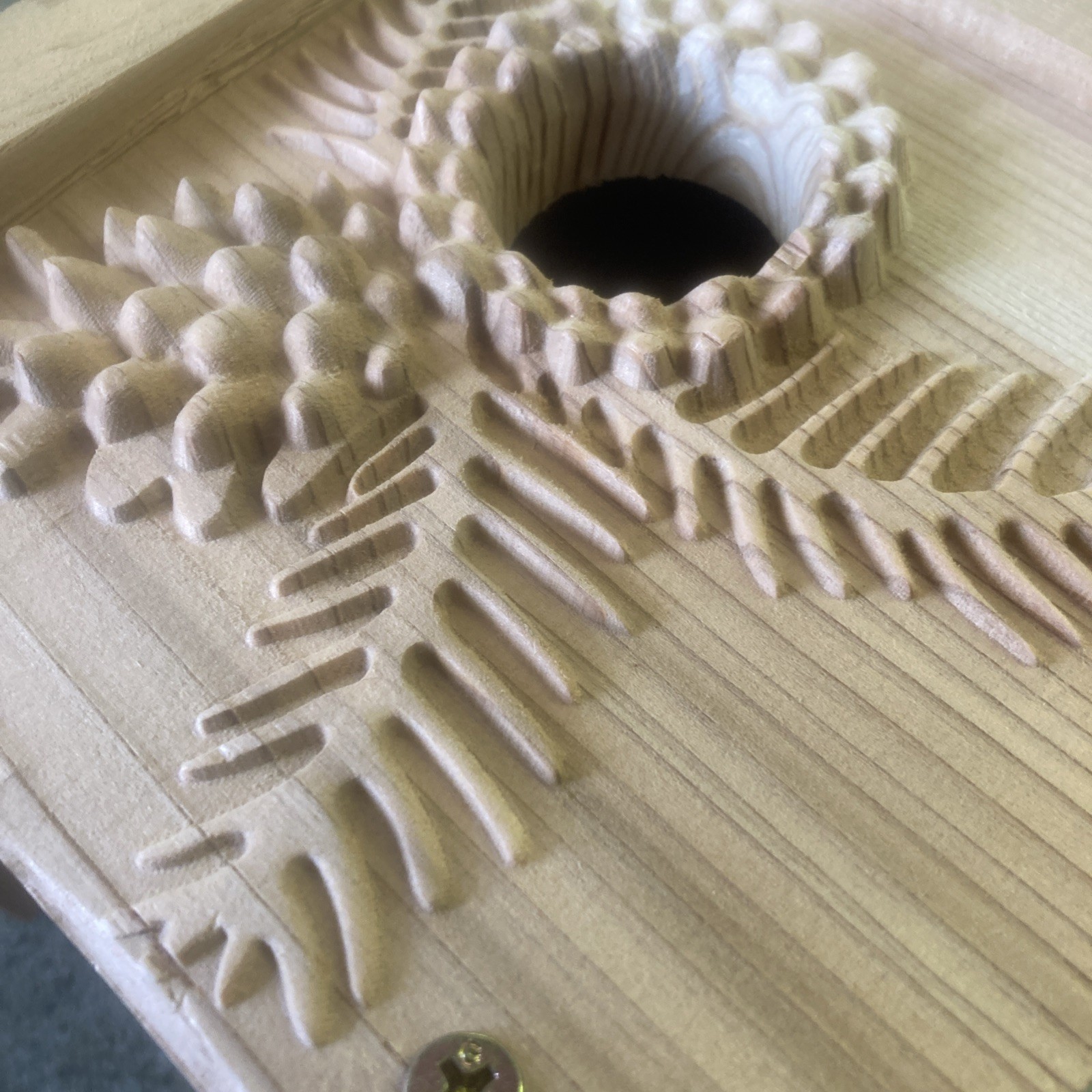 Welliver Carved Wren House Pine Cone Design Cedar Construction