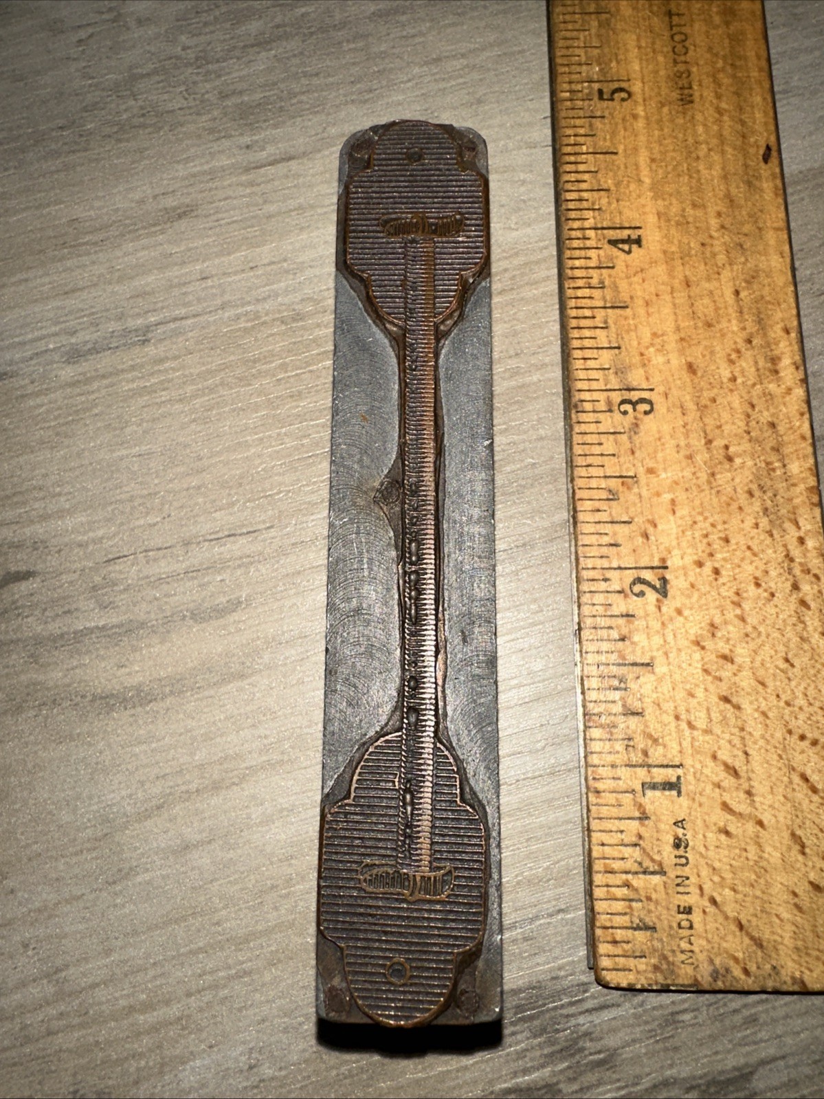 Printing Block “ Unknown Image? Clasp? “ Copper Face Block