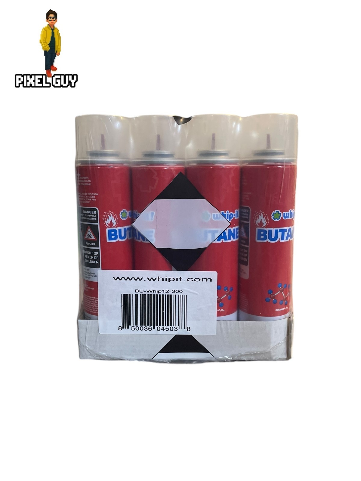 Pack of 12 Whip-it Butane Refill Fuel Universal Tips 300ml