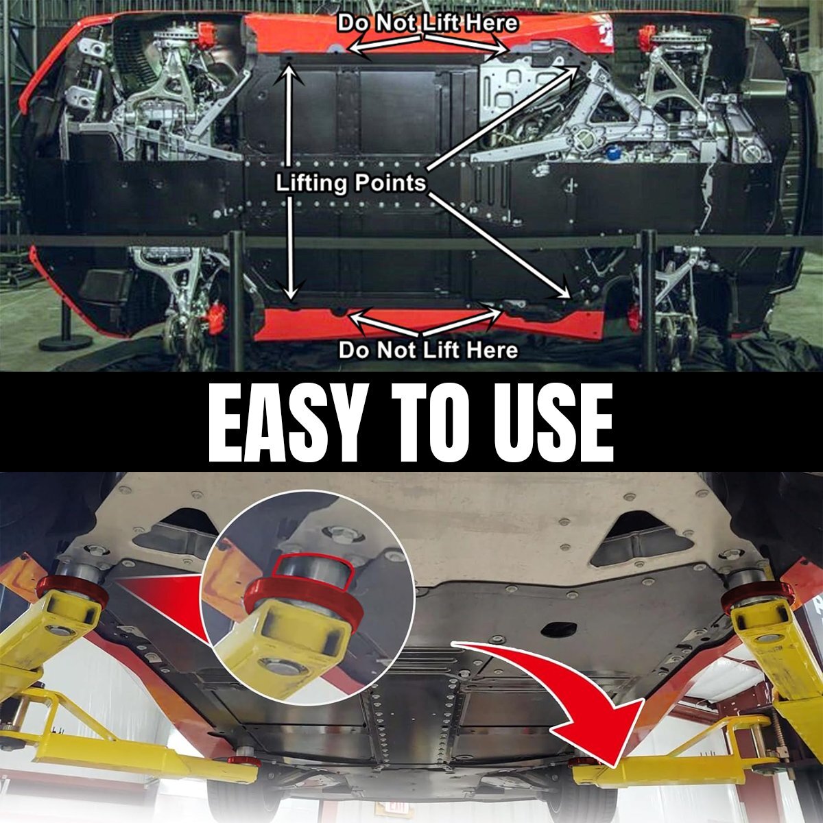 For Corvette C5 C6 C7 C8 Z06 ZR1 Red Leave In Lift Jack Pads Jacking Pucks USA