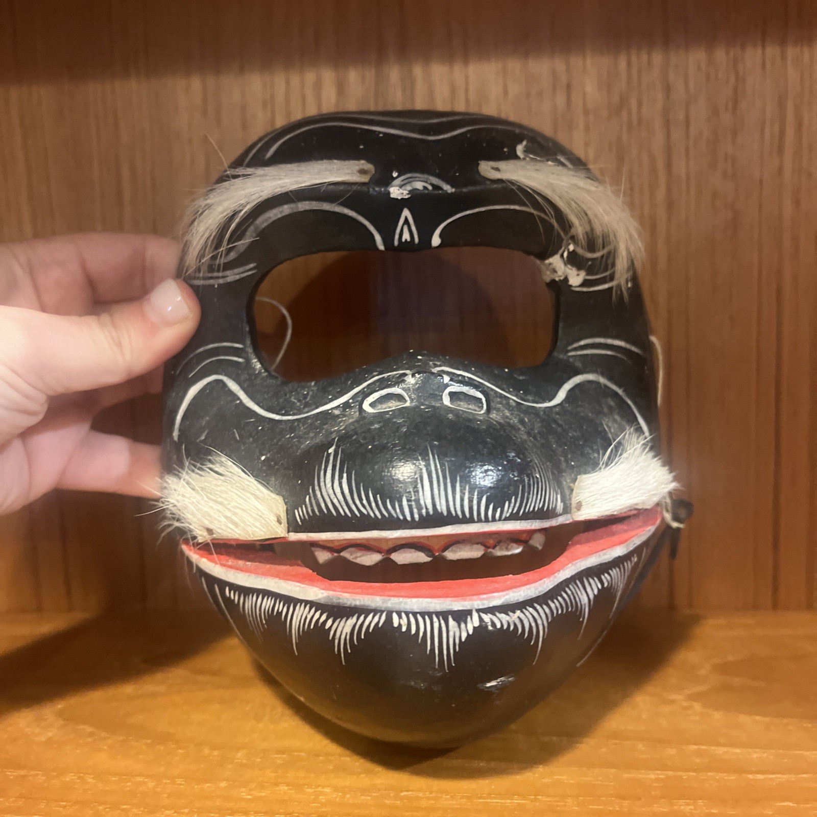 Vintage Hand Carved Hand Painted Articulated Gorilla Wood Mask