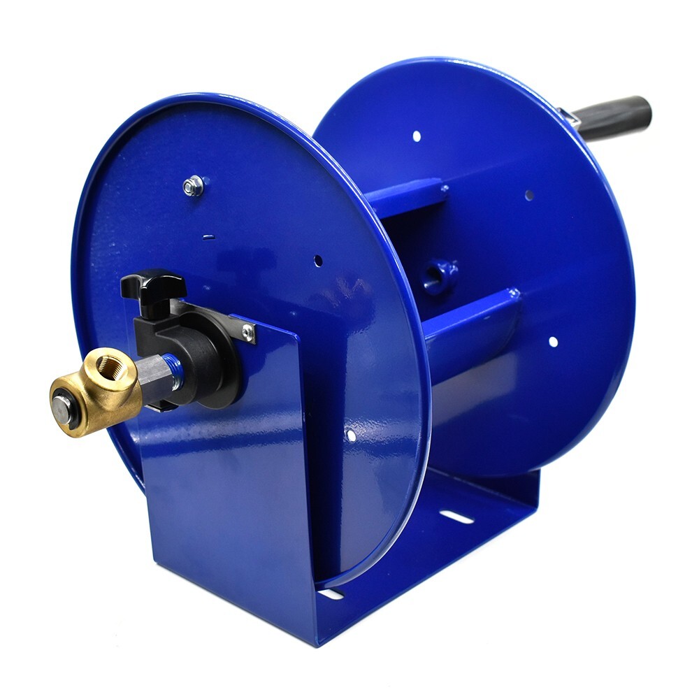 PW7191 Pressure Washer Manual Hose Reel Blue Powder Coated Steel - For 100ft