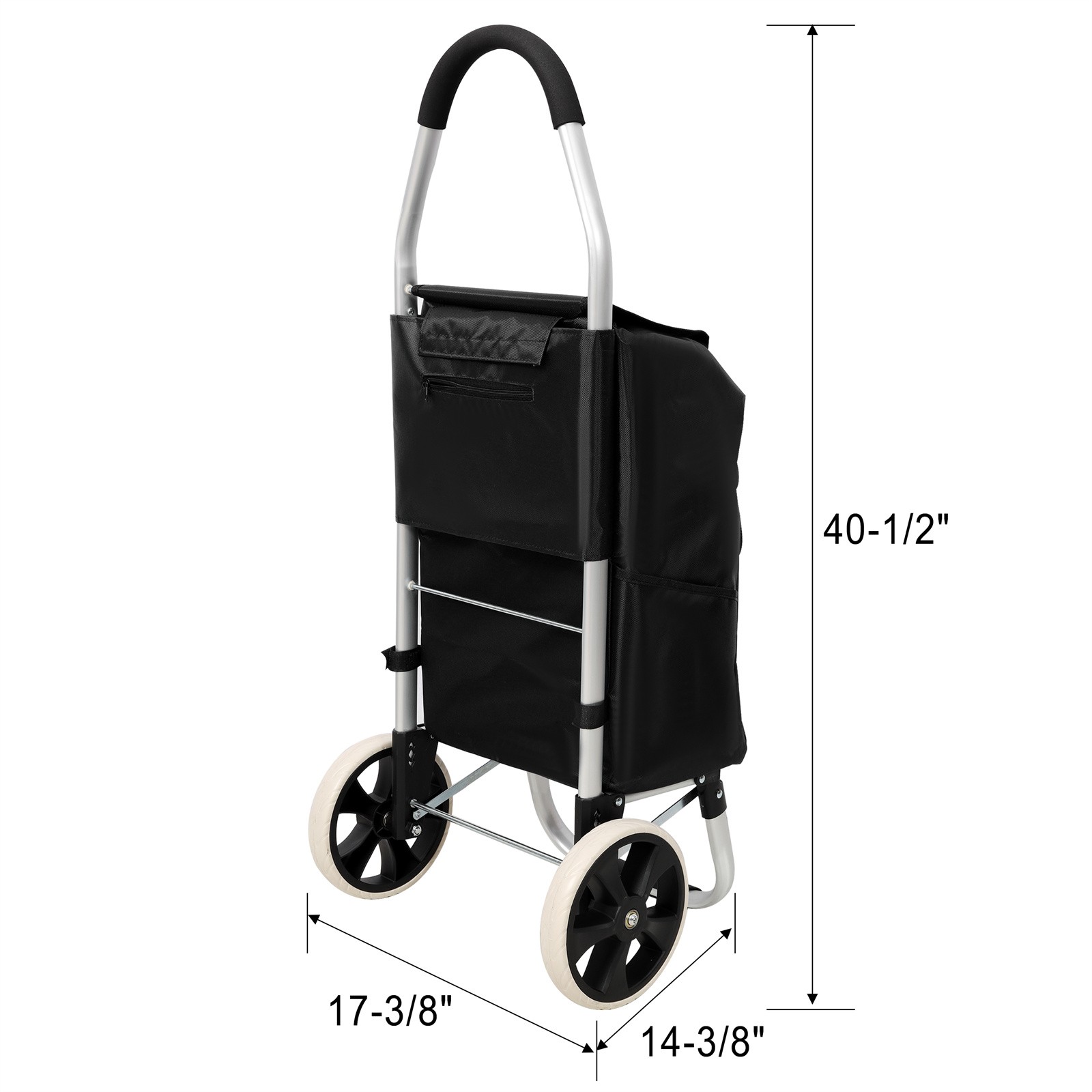 Trolley Dolly Foldable Shopping Cart for Groceries with Wheels and Removable Bag