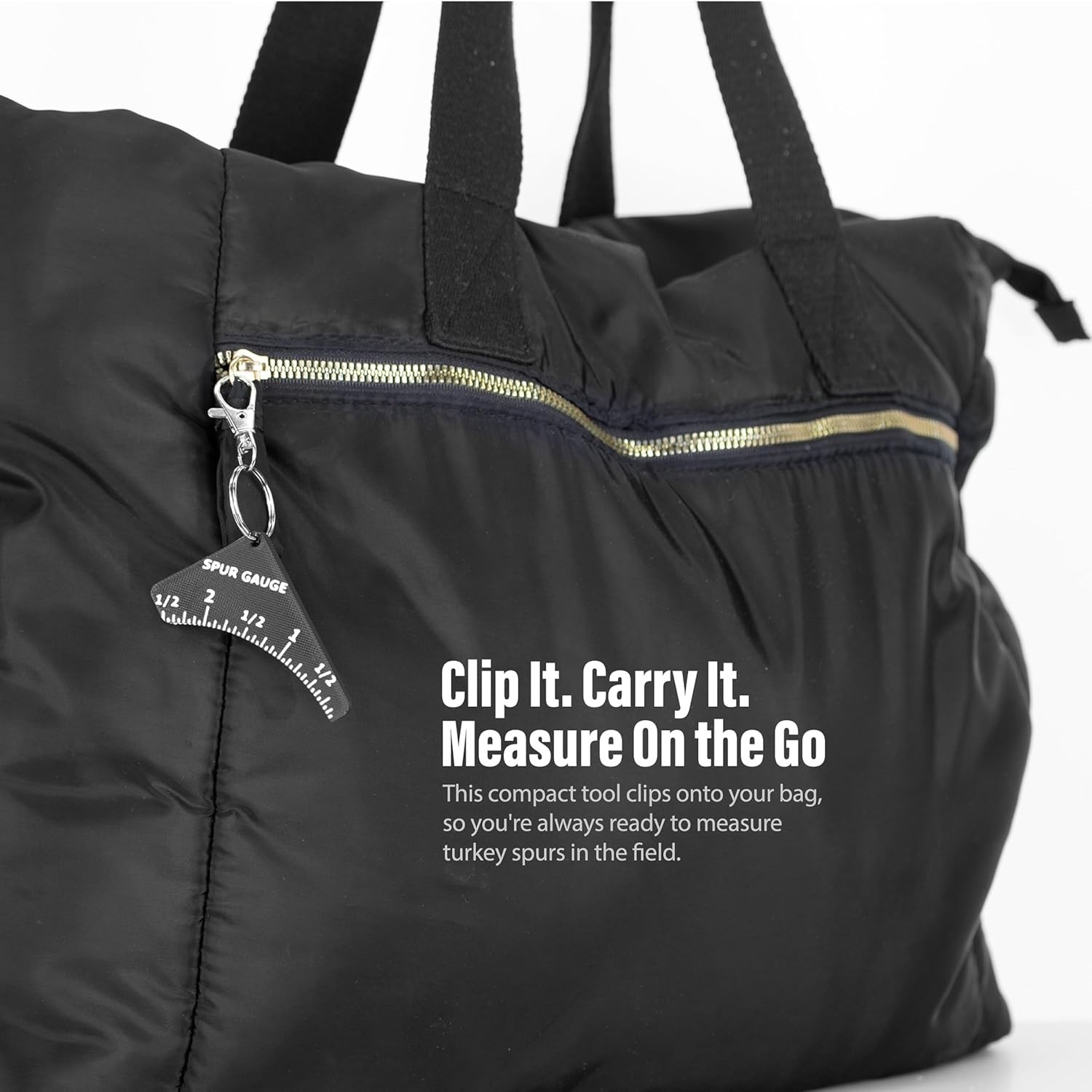 3D-Printed PLA Turkey Spur Gauge with Keychain Clip