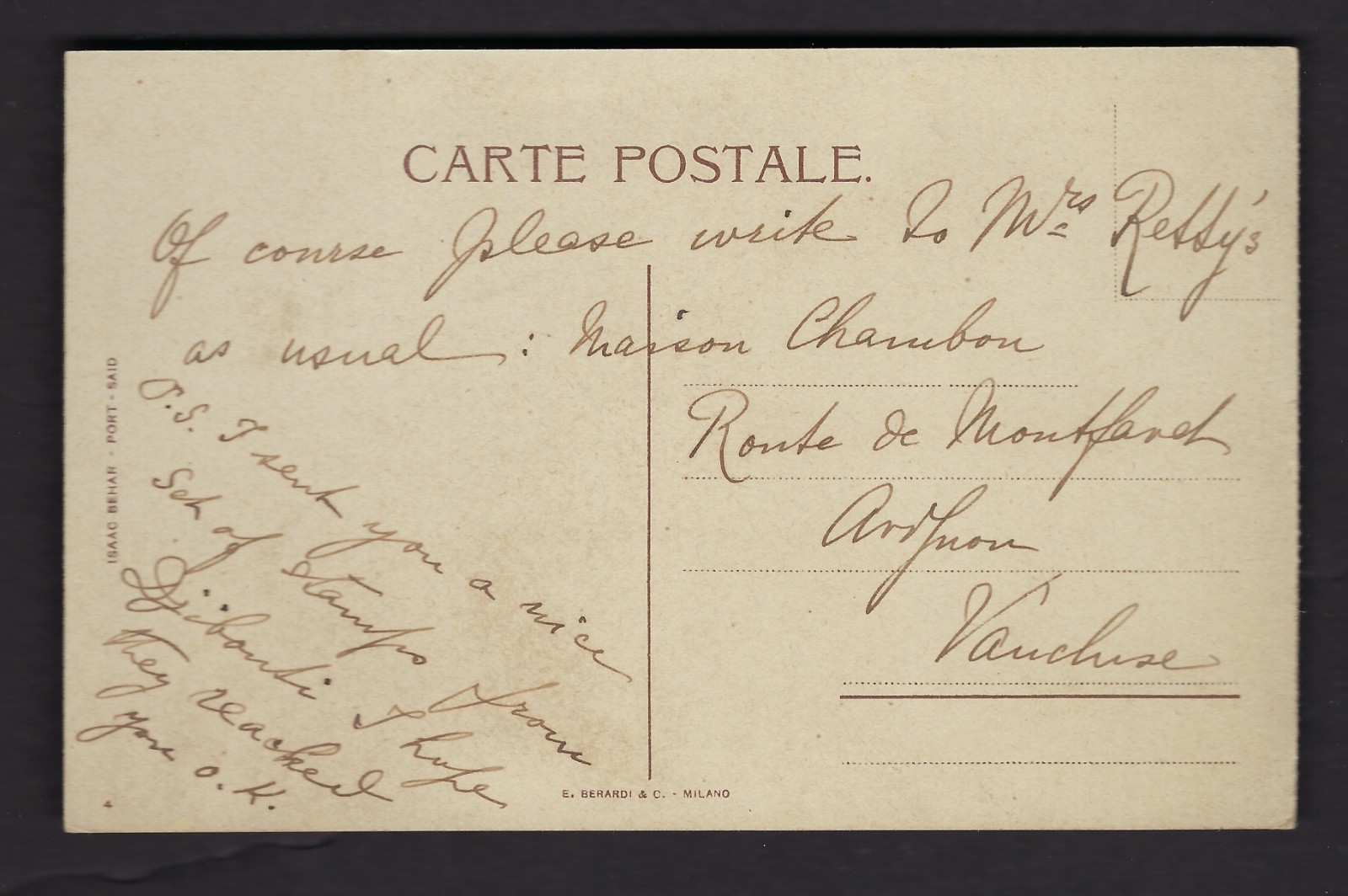 PORT-SAID Les Reservoirs d'Eau Douce EGYPT CARTE POSTALE