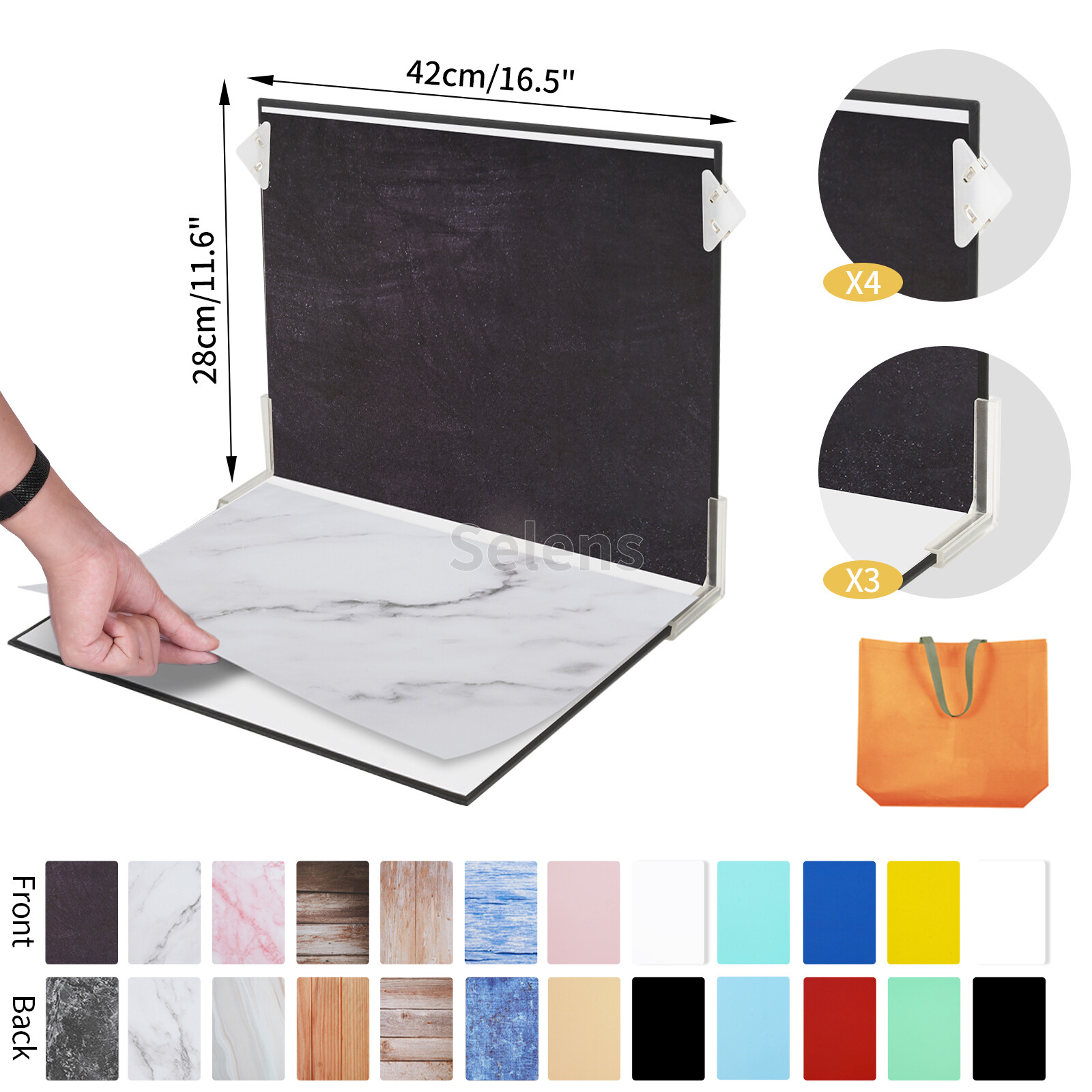 12Pcs Photography Background Paper Photo Backdrop Board Table Top Small Product