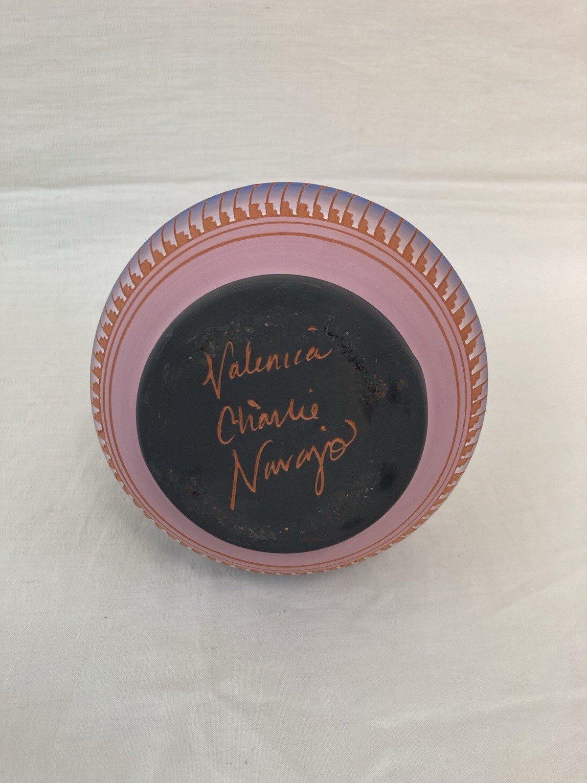 Valencia Charlie Navajo Signed Etched Vase