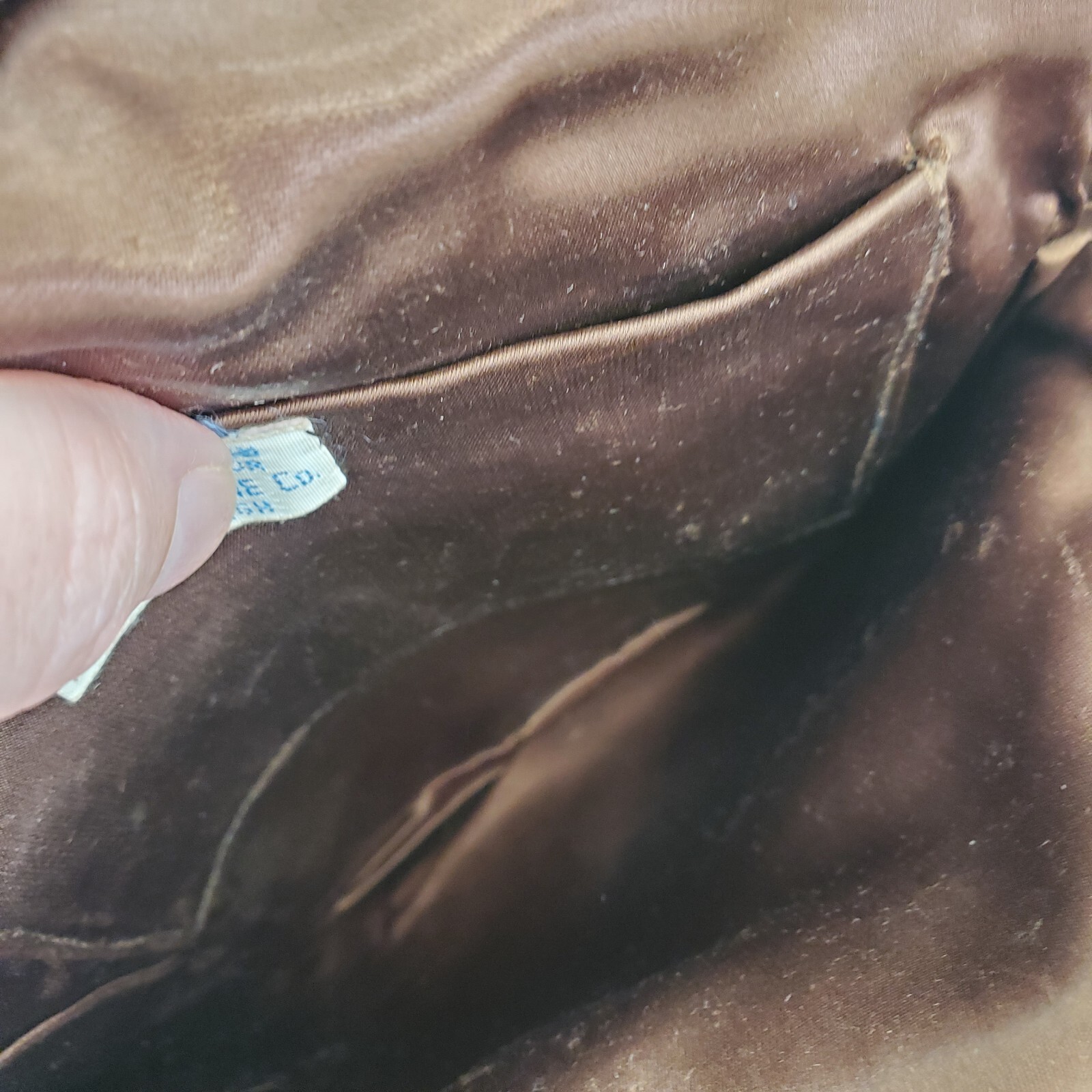 Joseph Horne Pittsburgh Belgium Brown Beaded Evening Bag Handle Twist Top Lock