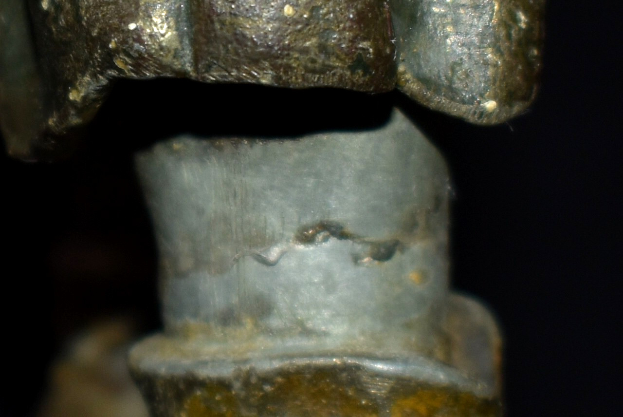 Antique "A BEGINNER" Hollow Metal Spelter ? Sculpture 11.25”T