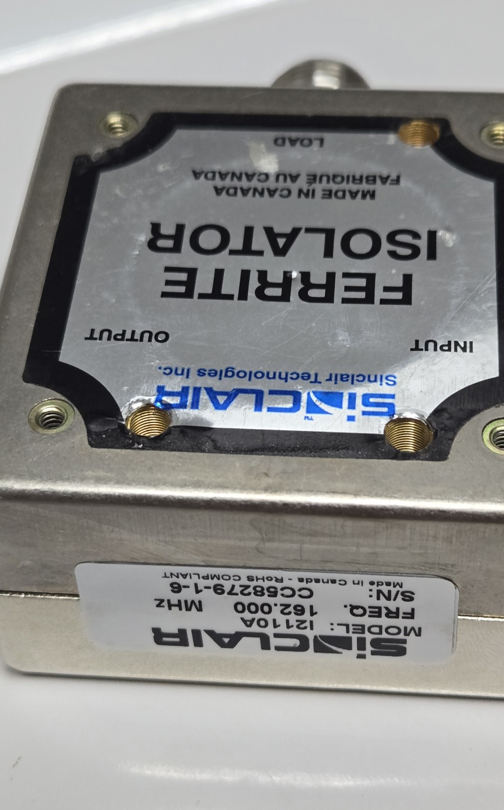 (2) Sinclair - Single Stage Ferrite TX Isolator Circulator 144-174 Mhz Ham VHF