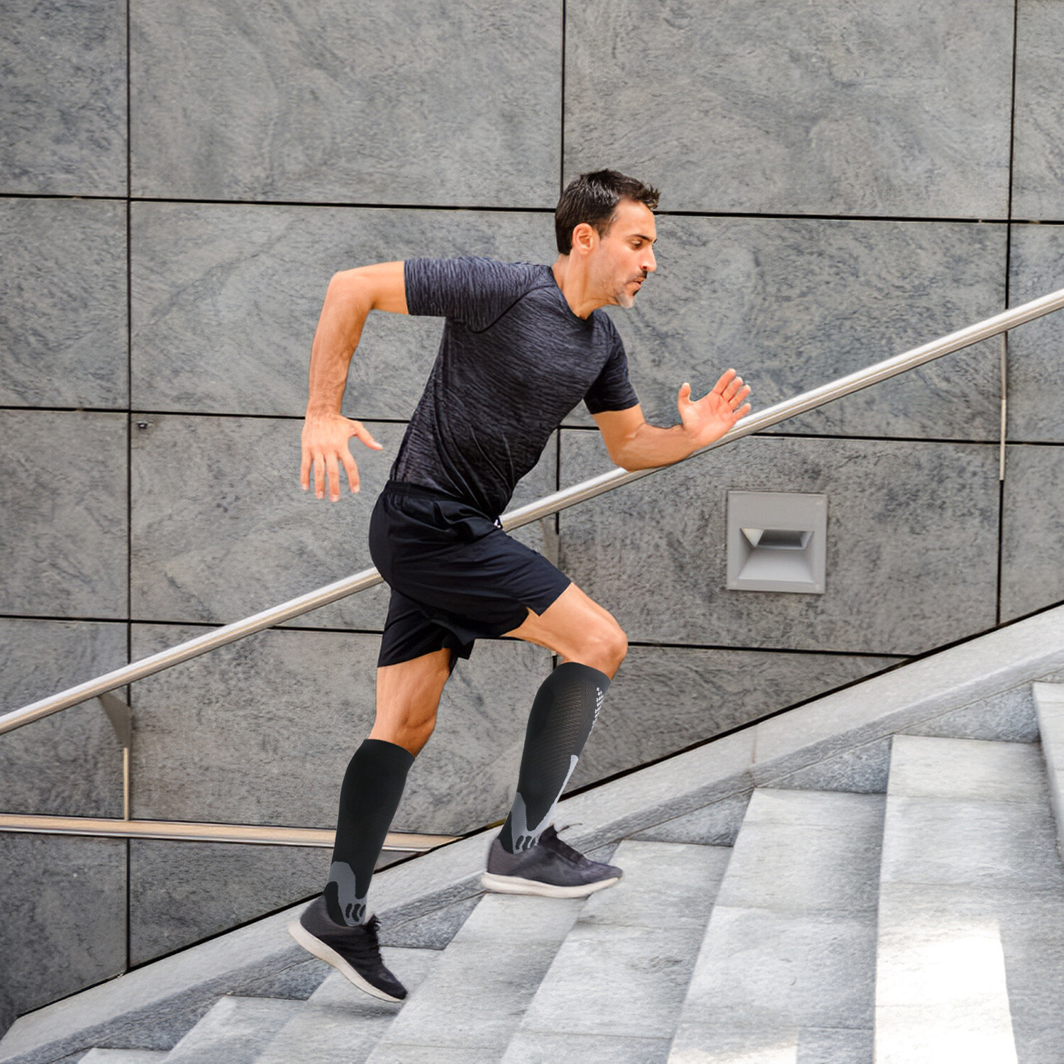 5 Pairs 30-40 mmHg Compression Socks - Knee High Support for Running & Sports