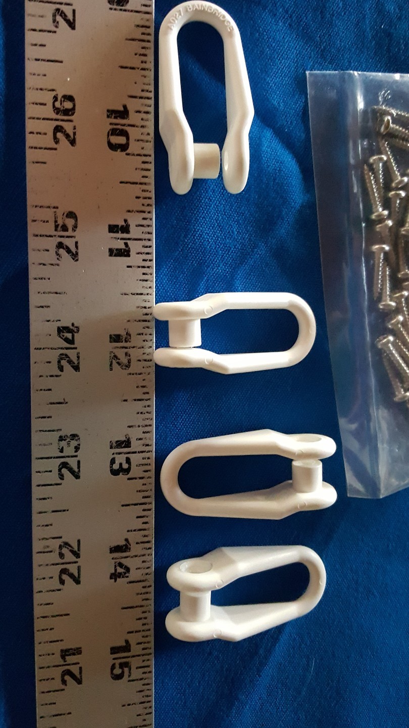 Sail Shackles Includes Stainless Screws  #A027  Fits Slides Slugs Sailboat