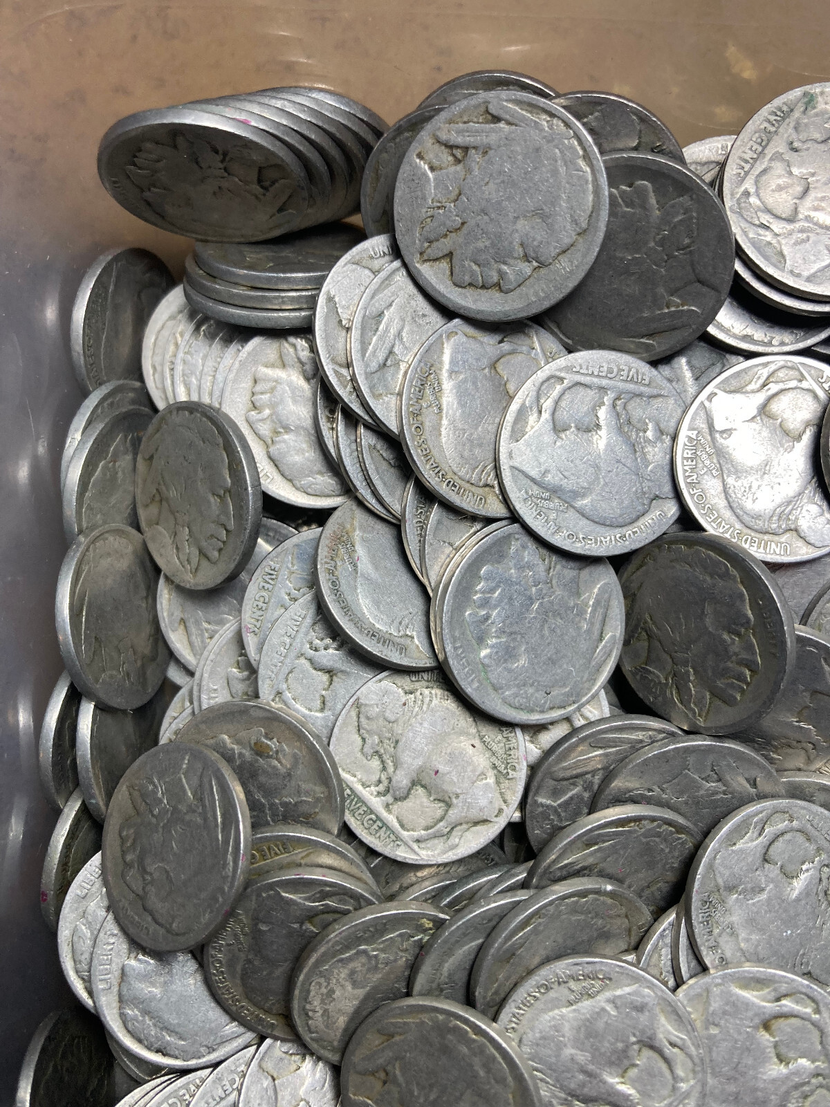 BUFFALO NICKEL LOT (500 COINS), Dateless (no date) "no" acid treated coins