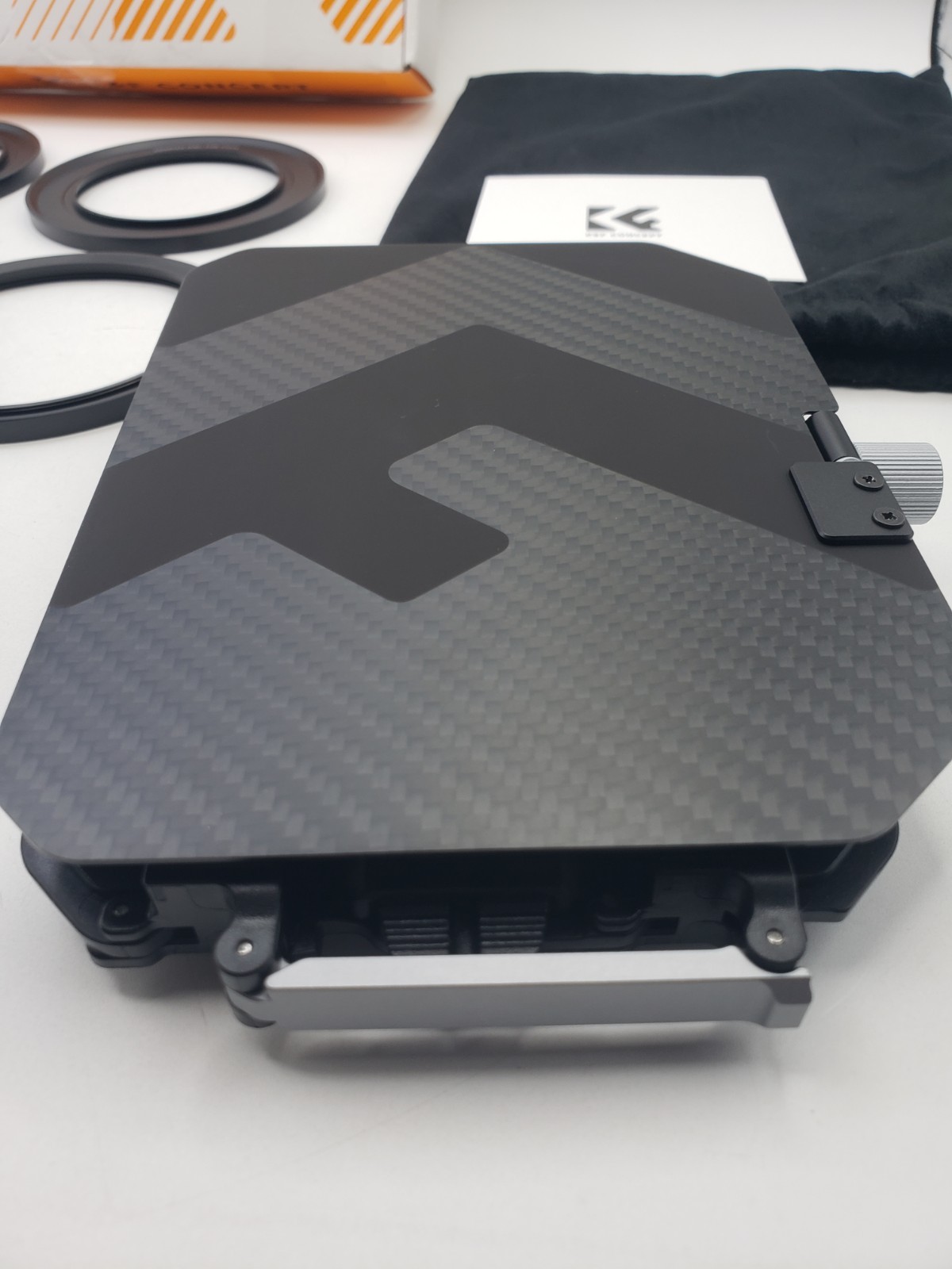 K&F Concept DSLR Camera Matte Box - Carbon Fiber, 67-95mm Adapter Rings, 4x5.65