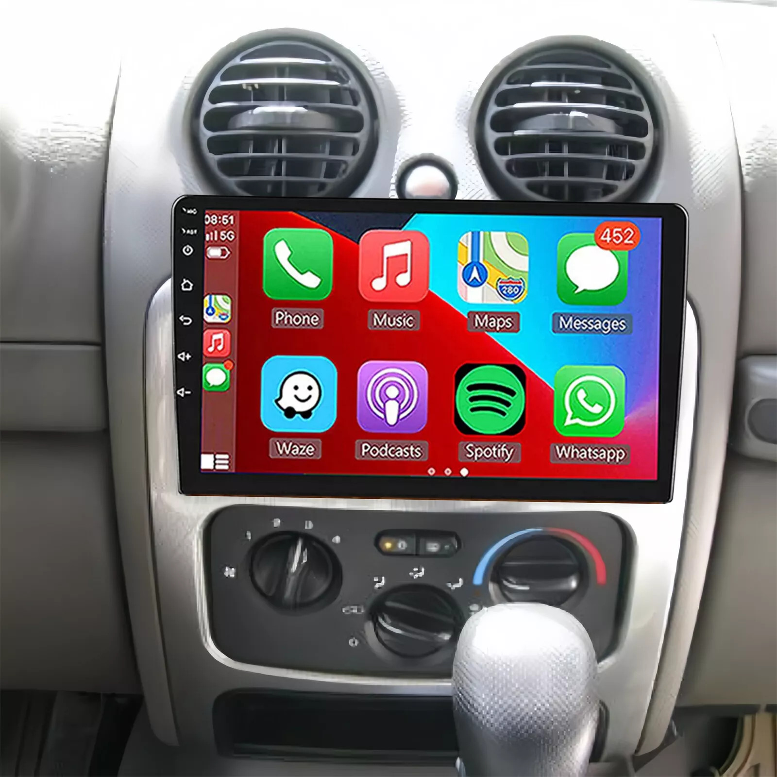 64G Apple CarPlay Car Radio Stereo Android 13 GPS NAV For Jeep Liberty 2002-2007