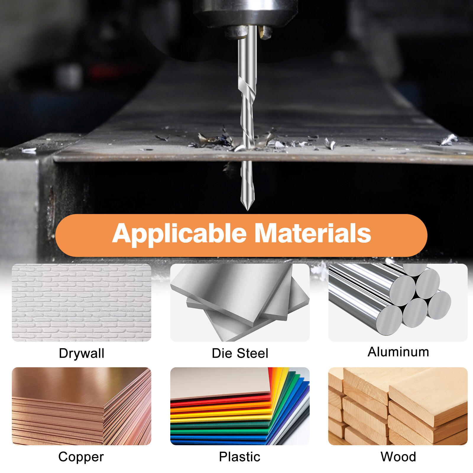 12Pcs 3/16" Drywall Cut Out Bit GuidePoint Cutout Router Bit Rotary Tool Saw Bit