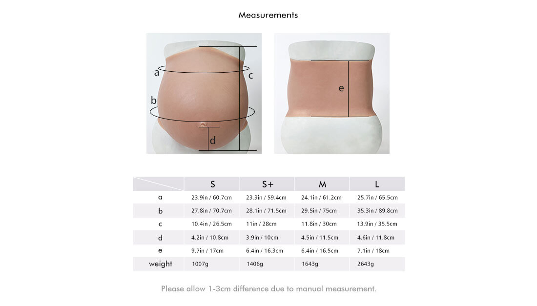 Roanyer Silicone Pregnant Belly Fake Belly Bump all months for Crossdresser
