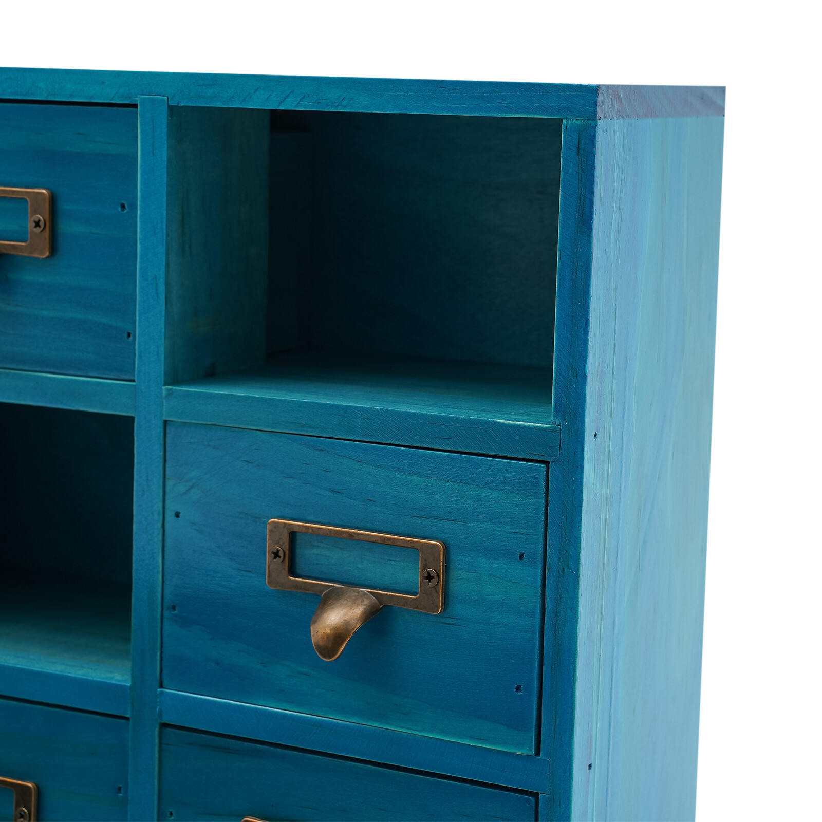 9 Drawers Apothecary Cabinet Case Wooden Desk Drawer Organizer Herb Storage Box