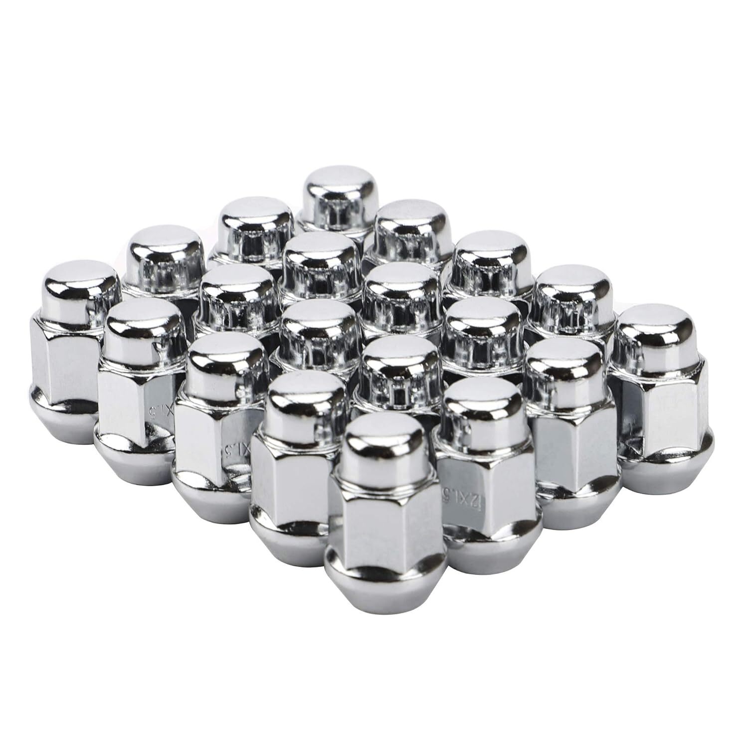 20 Pc Ford Lug Nut 1/2-20 Chrome 1.4" Fit 5-Lug F100/F150/Edge/Explorer/Flex etc