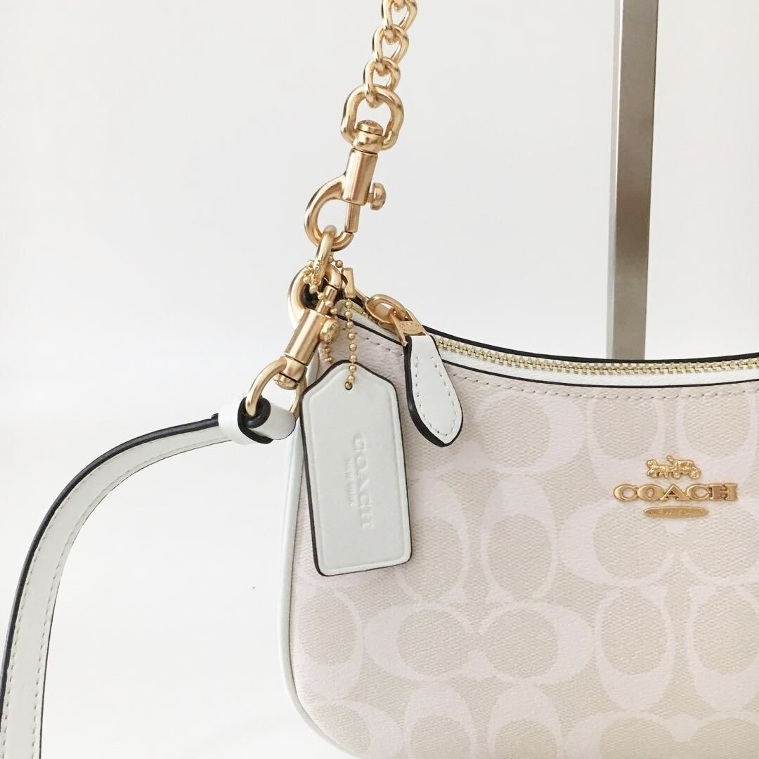 COACH Teri Shoulder Bag In Signature Canvas CA548 White NWT Ships from US