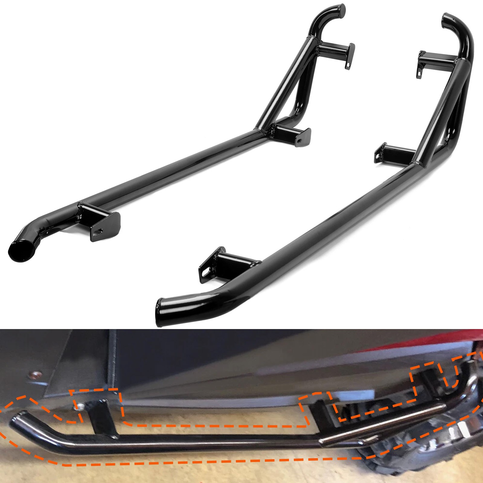 Nerf Bars Rock Sliders Side For Polaris RZR XP 900 1000 Trail 900 S Turbo 14-23
