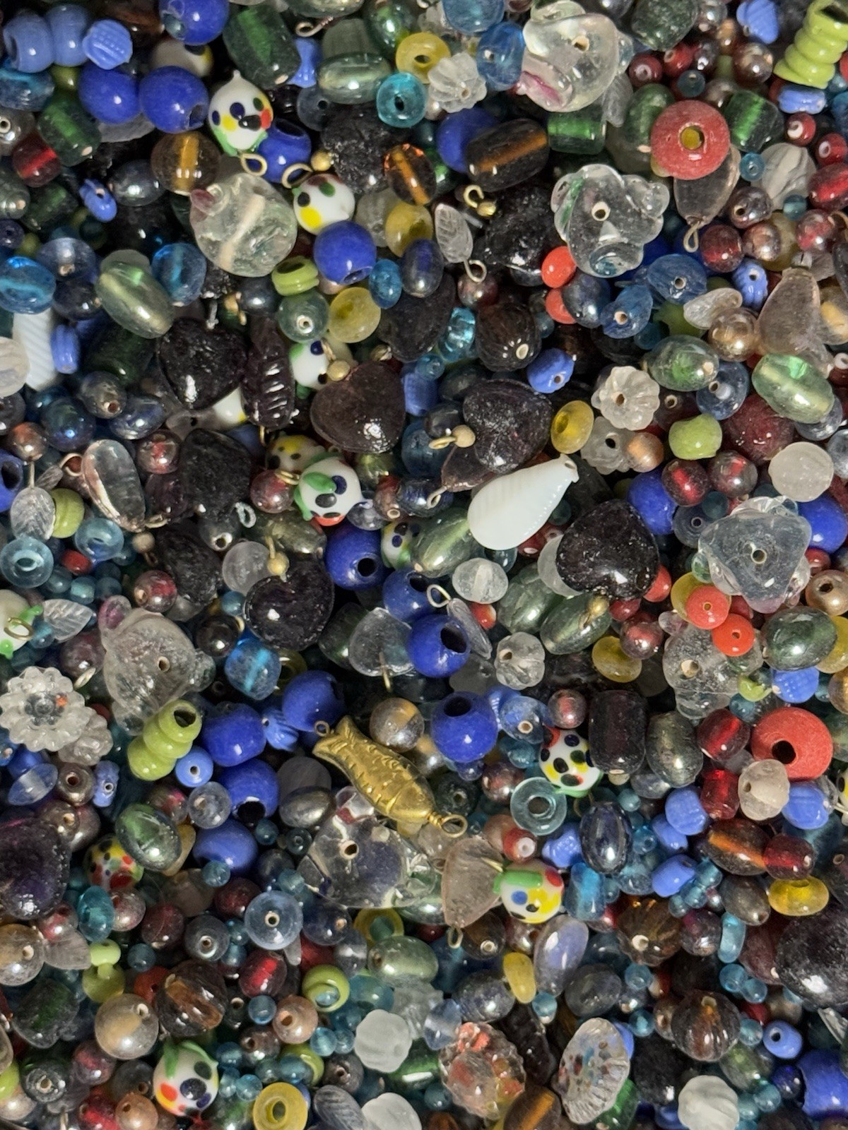 No. 2 EVERYTHING Mix 2 lb. Vintage Indian Glass Beads Lot Crafts Jewelry 800+
