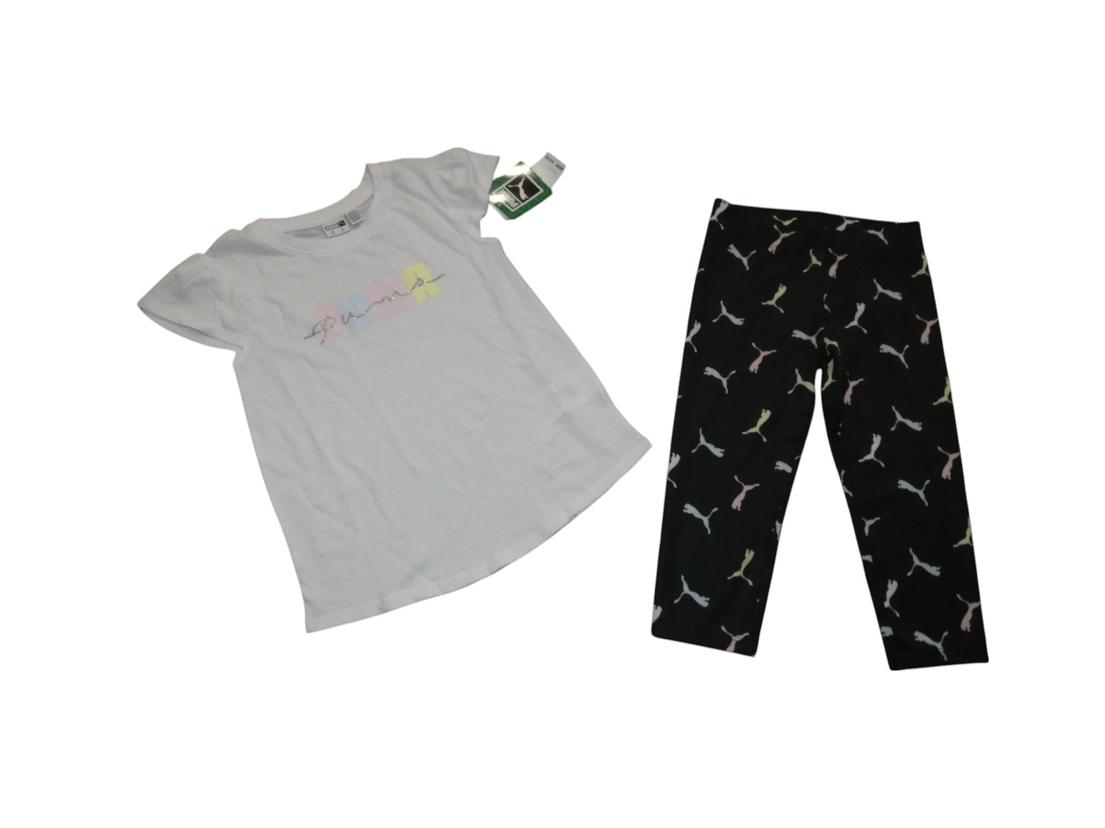 Puma Girls Outfit Leggings Shirt Summer Set 4 5 NWT