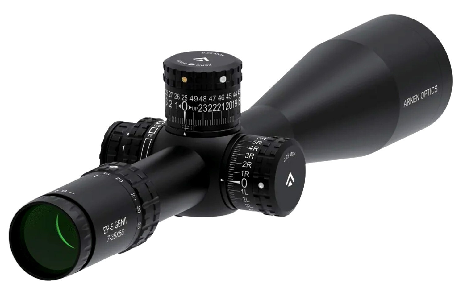 Arken Optics EP5 GENII 7-35X56 FFP MIL VPR Illuminated Reticle with Zero Stop