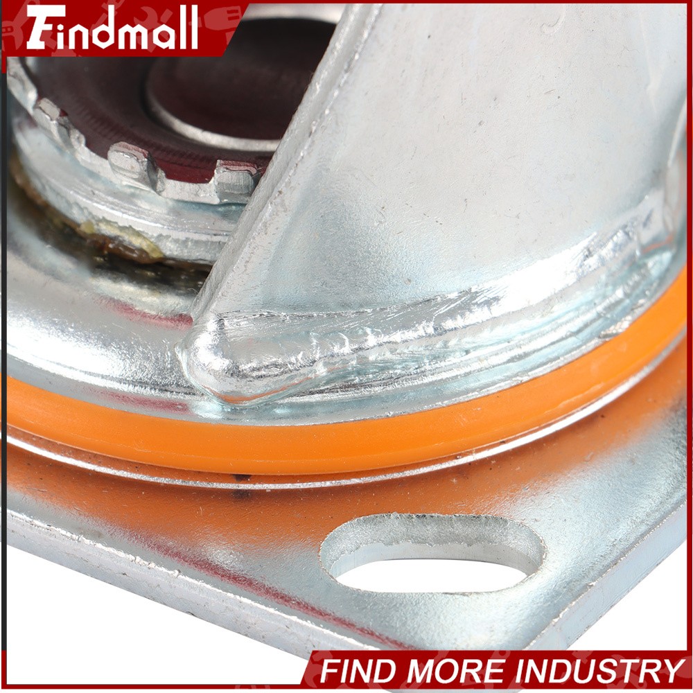 Findmall 4 Pack 6" Heavy Duty Caster Wheels Swivel Plate Total Lock Brake Red