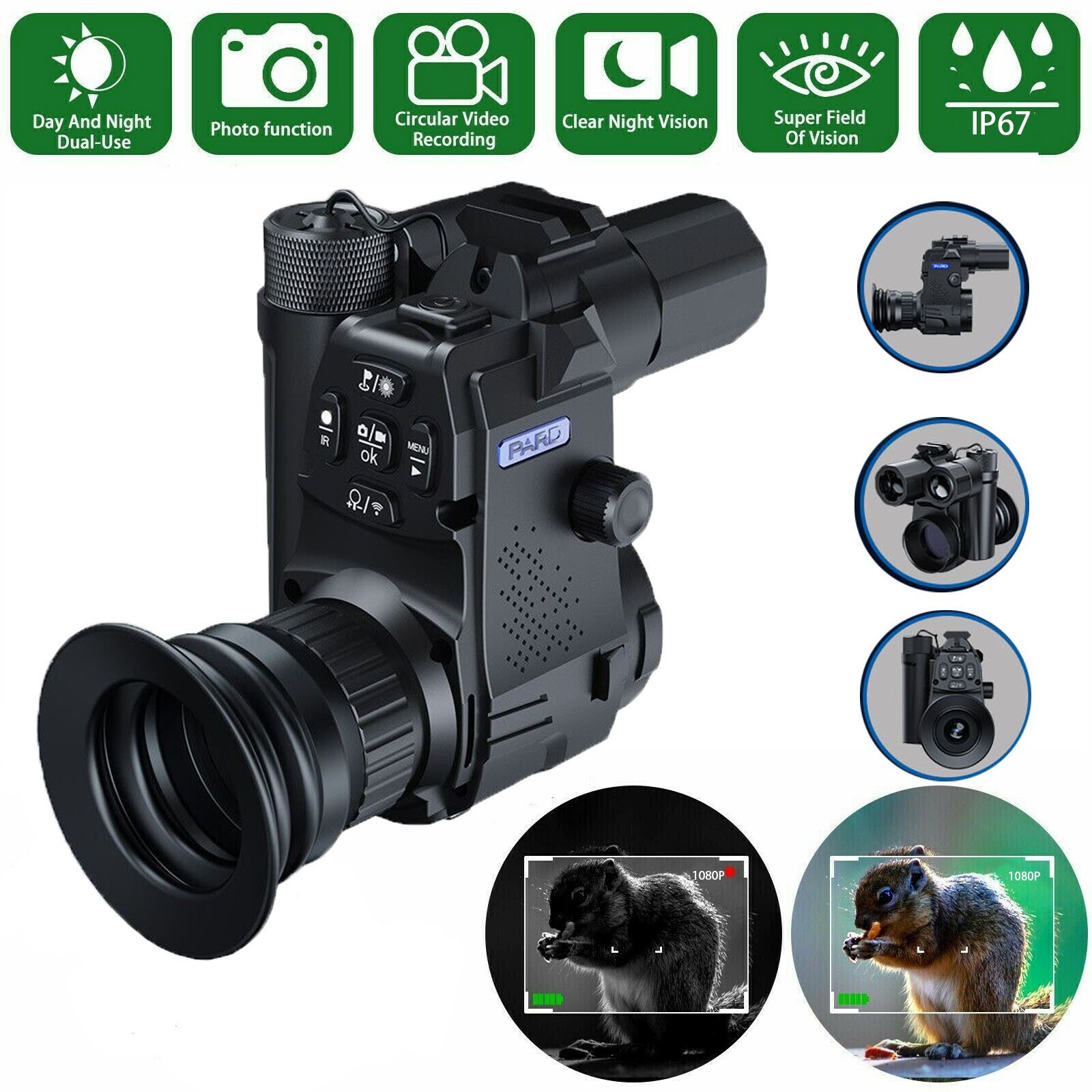 PARD NV007SP-LRF 850nm Night Vision Scope Clipon NV  2560*1440 CMOS