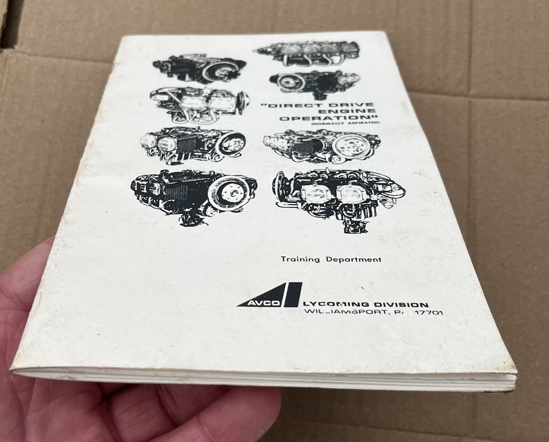 Vintage AVCO LYCOMING "DIRECT DRIVE ENGINE OPERATION" INFORMATION Manual Booklet