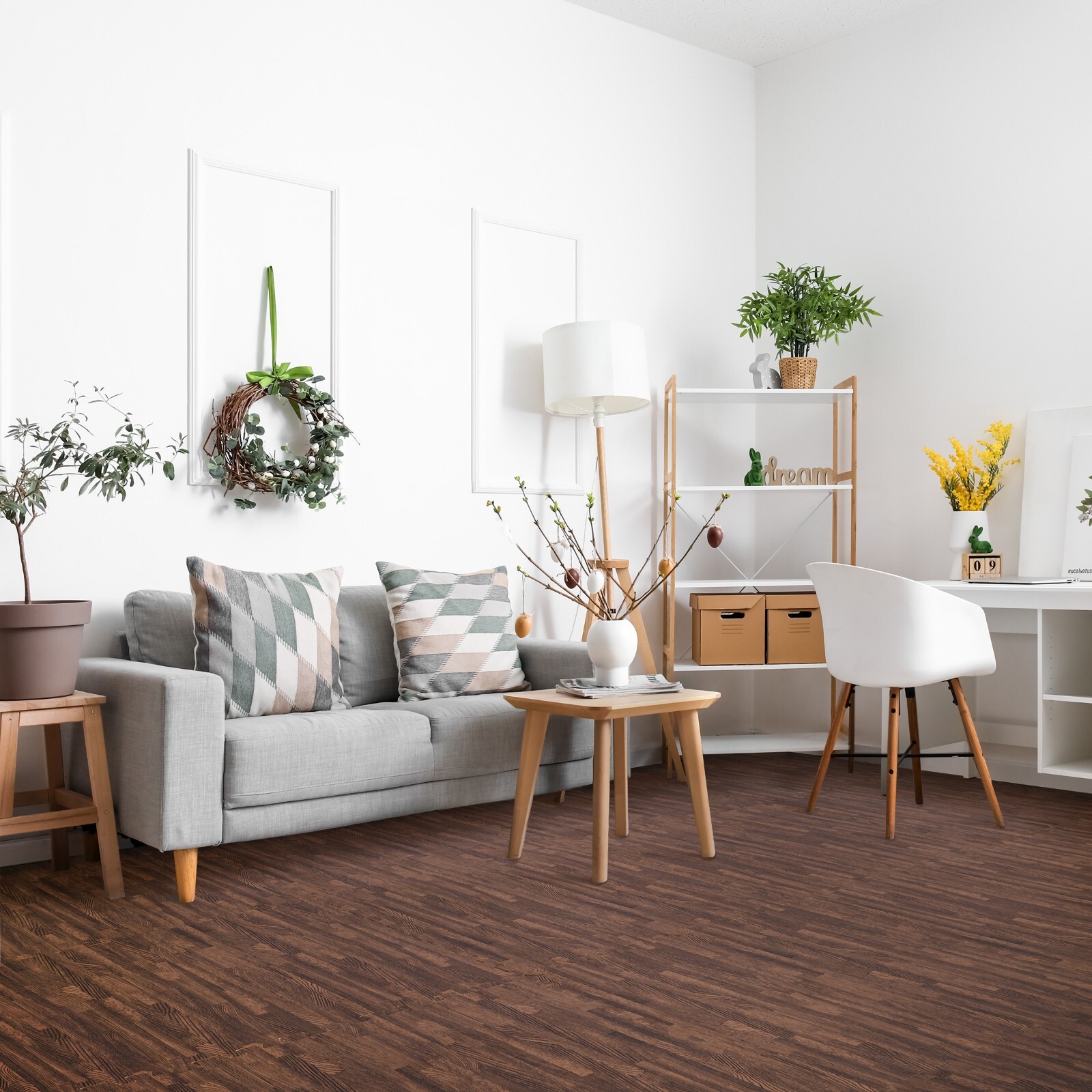 Sorbus 96 Sq. Ft. Wood Grain Floor Tiles, Interlocking EVA Foam Mats 24 Pcs.