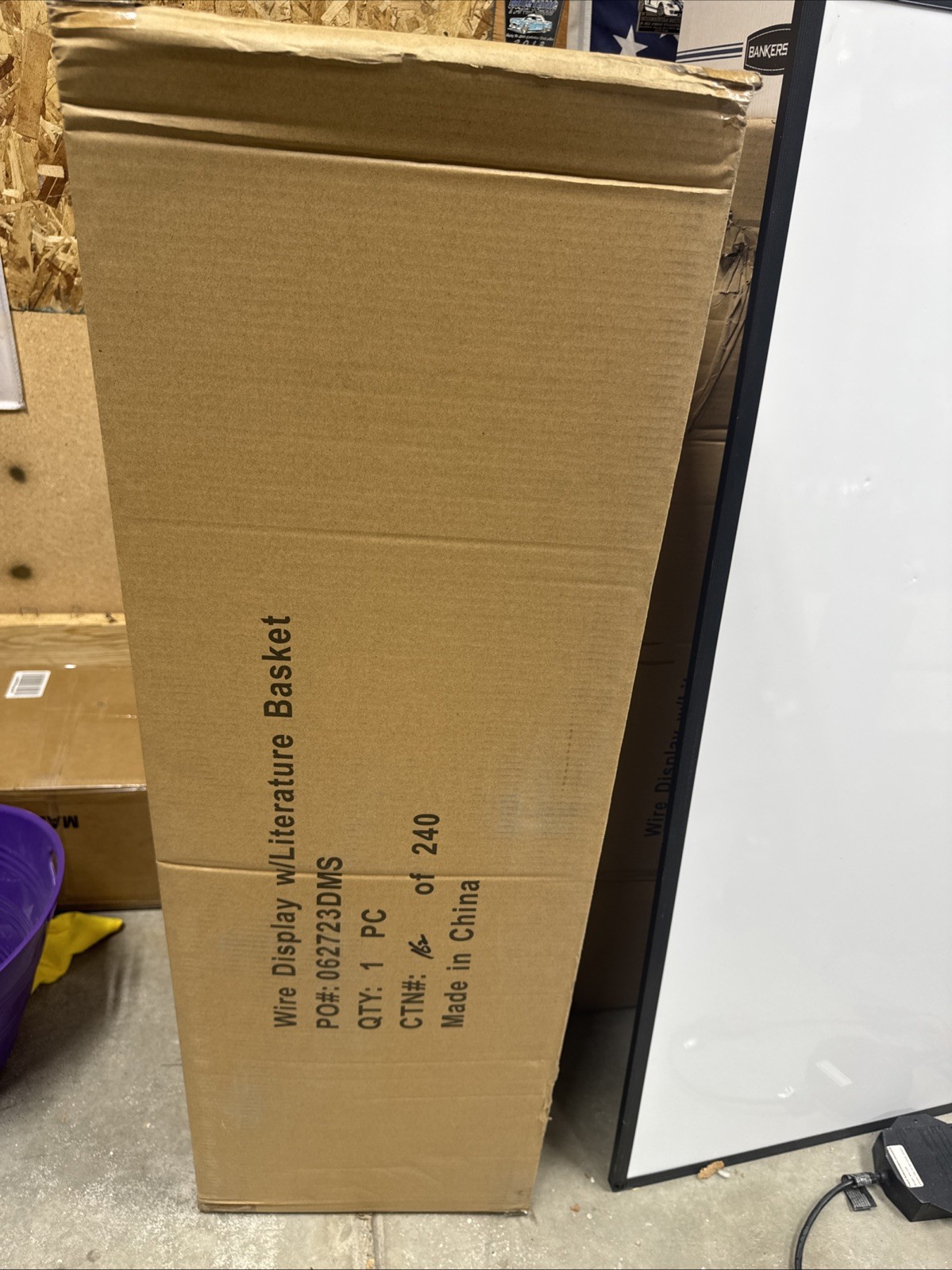 Wire Display With Literature Basket