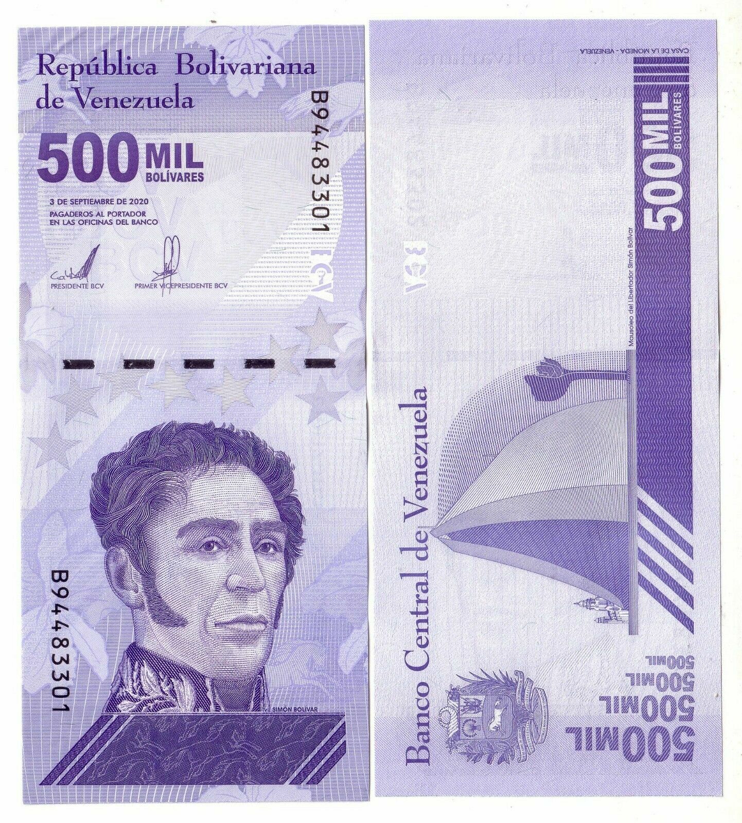 10 pcs x Venezuela 500000 (500,000) Bolivares banknotes- UNCIRCULATED Currency